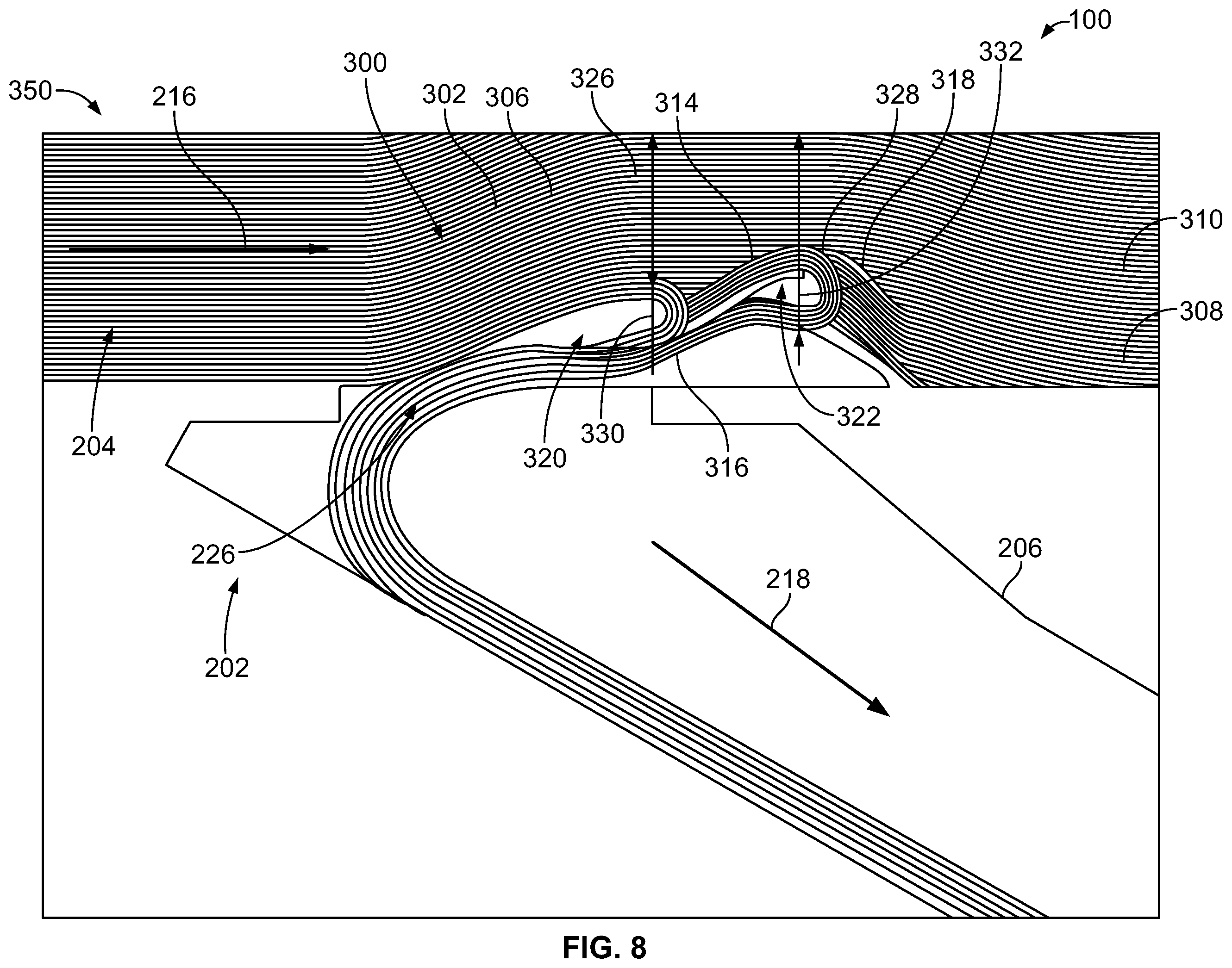 Patent US12345200 Figure 8 – Particle separators for turbomachines and method of operating the same