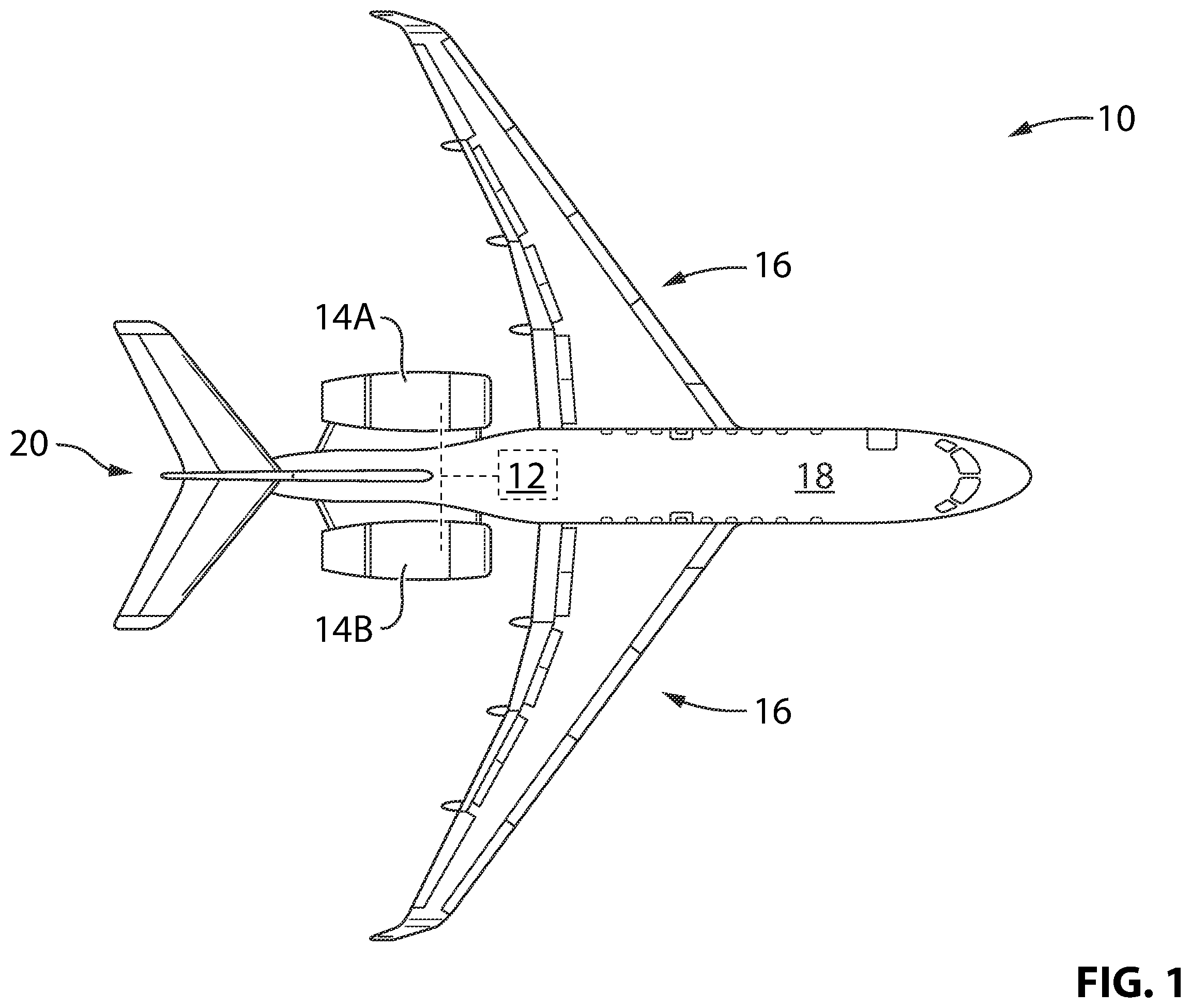 Patent US12345209 — System and method for synchrophasing aircraft engines — Figure 1