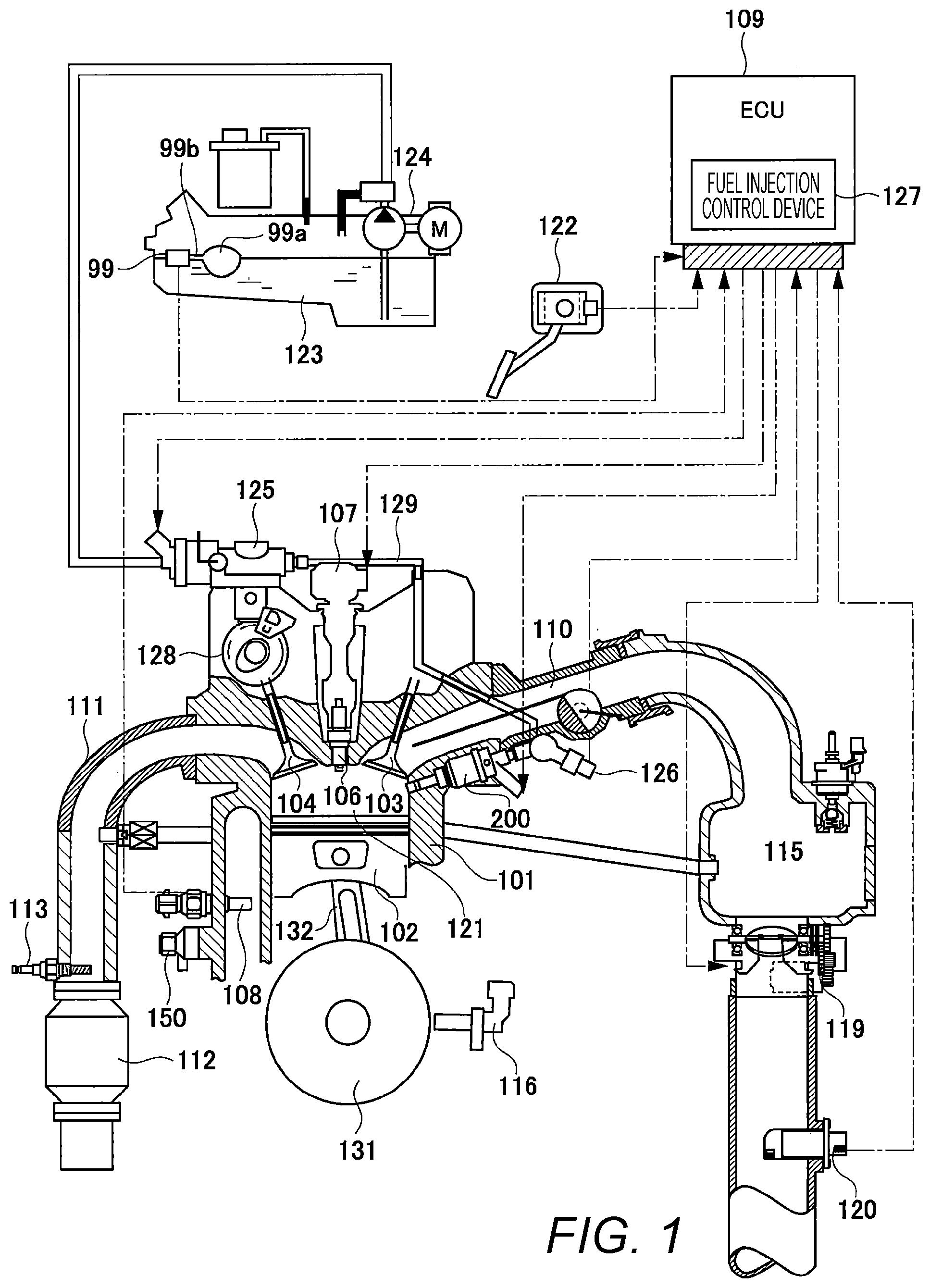 Patent US12345214 — Internal combustion engine control device — Figure 1