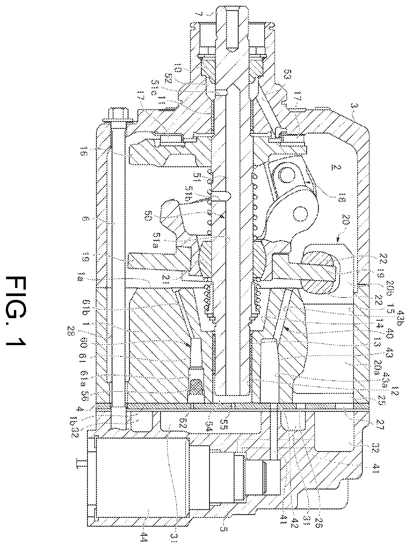 Patent US12345246 — Variable-displacement swash plate type compressor — Figure 1