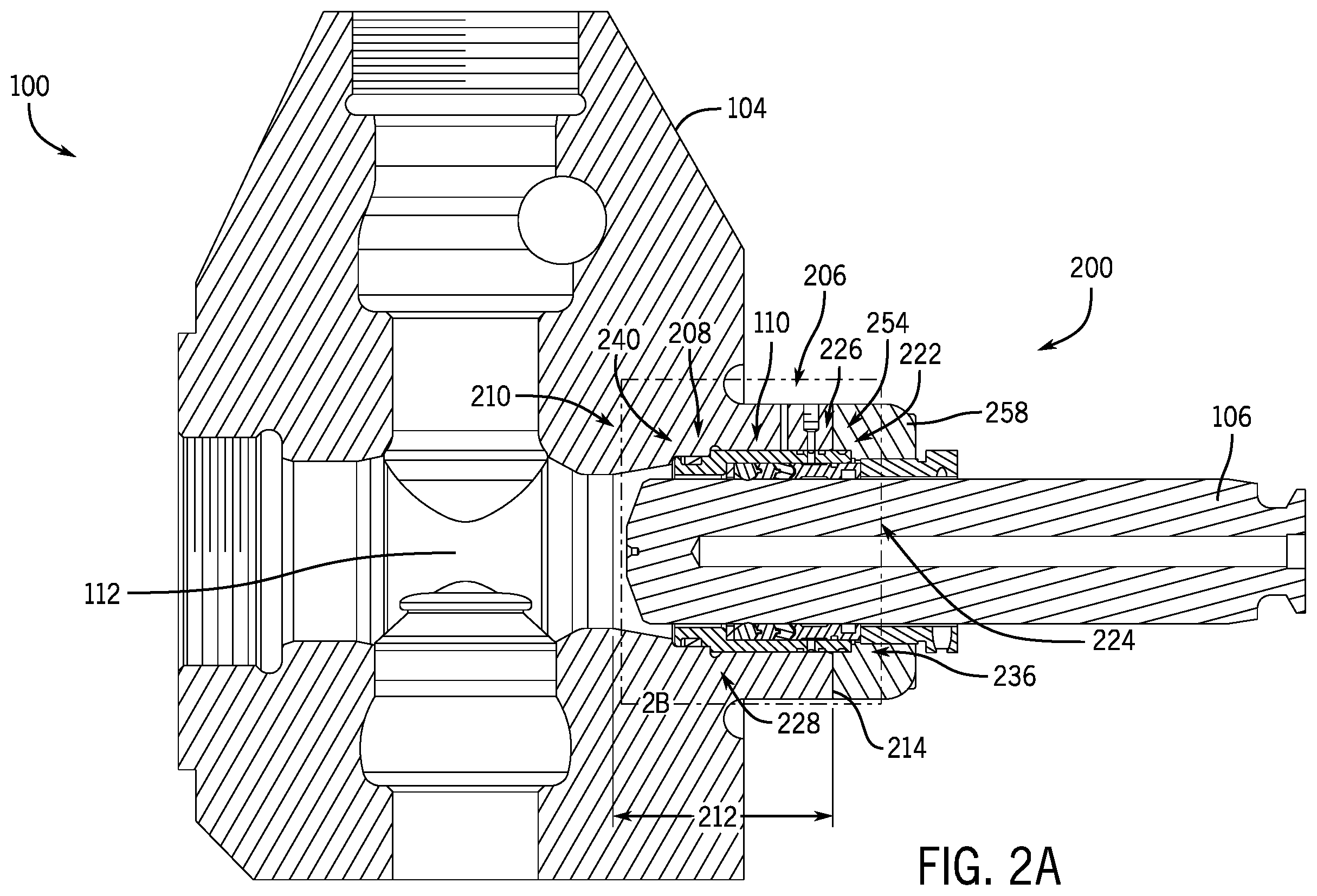 Patent US12345253 Figure 2 – Packing assembly with threaded sleeve for interaction with an installation tool