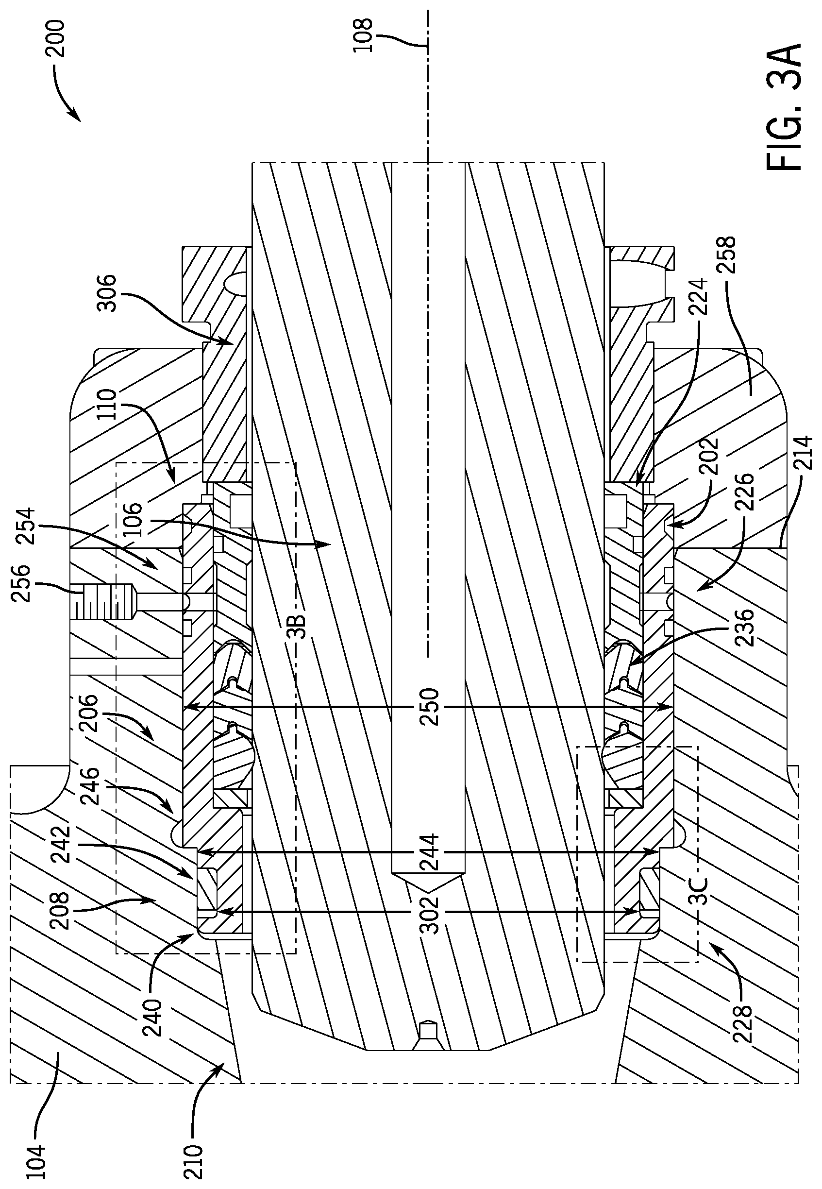 Patent US12345253 Figure 4 – Packing assembly with threaded sleeve for interaction with an installation tool