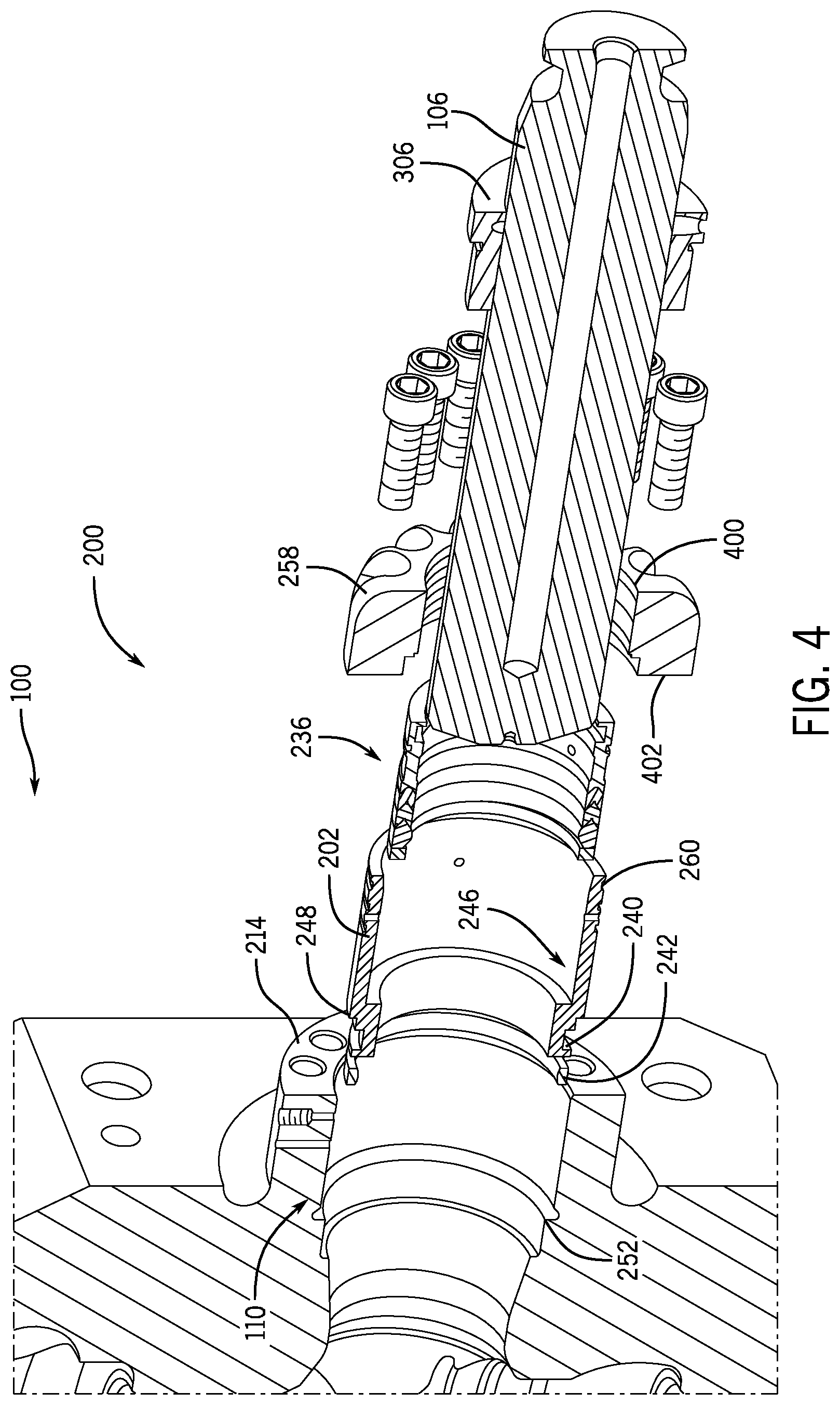 Patent US12345253 Figure 7 – Packing assembly with threaded sleeve for interaction with an installation tool