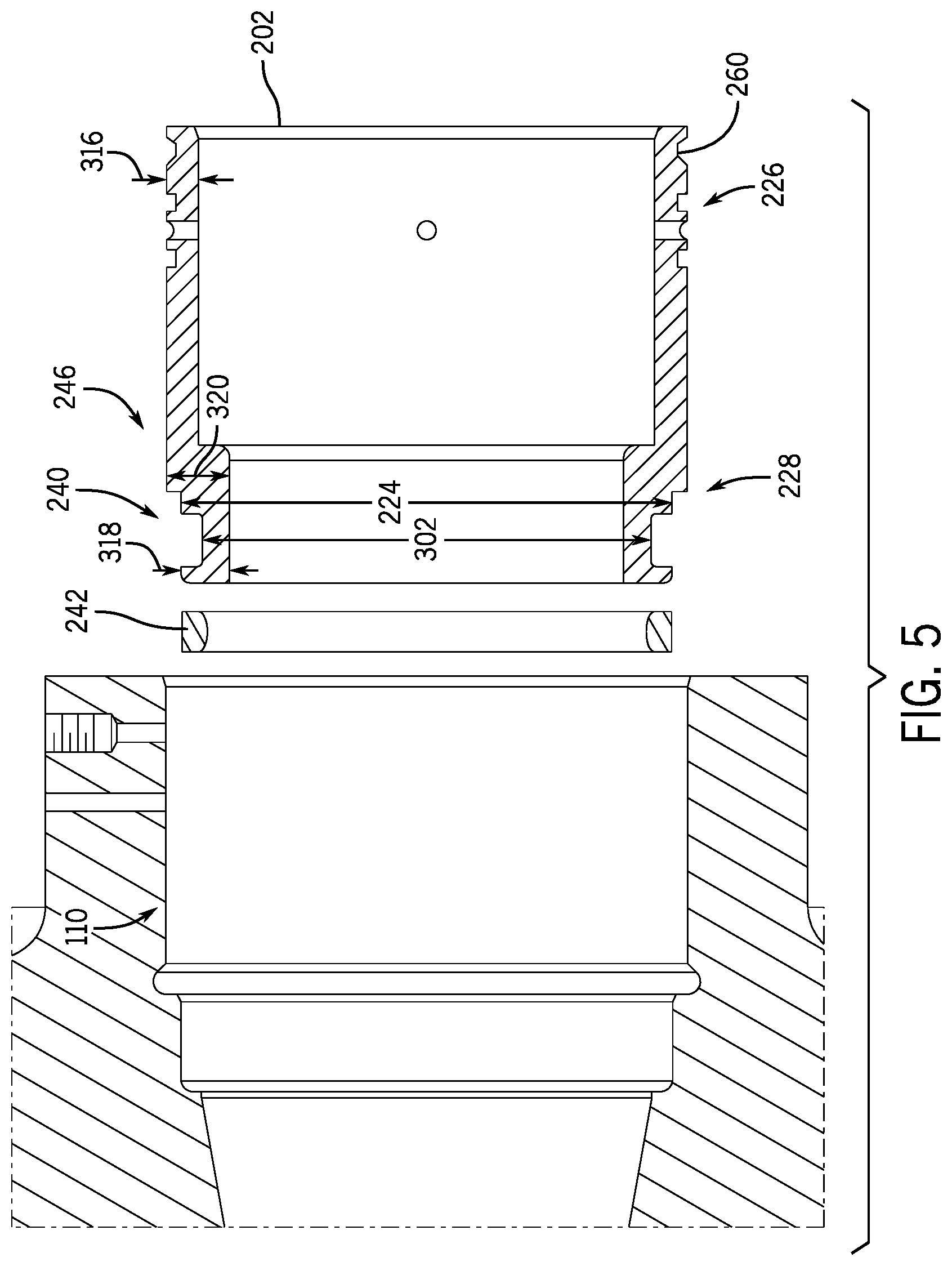 Patent US12345253 Figure 8 – Packing assembly with threaded sleeve for interaction with an installation tool