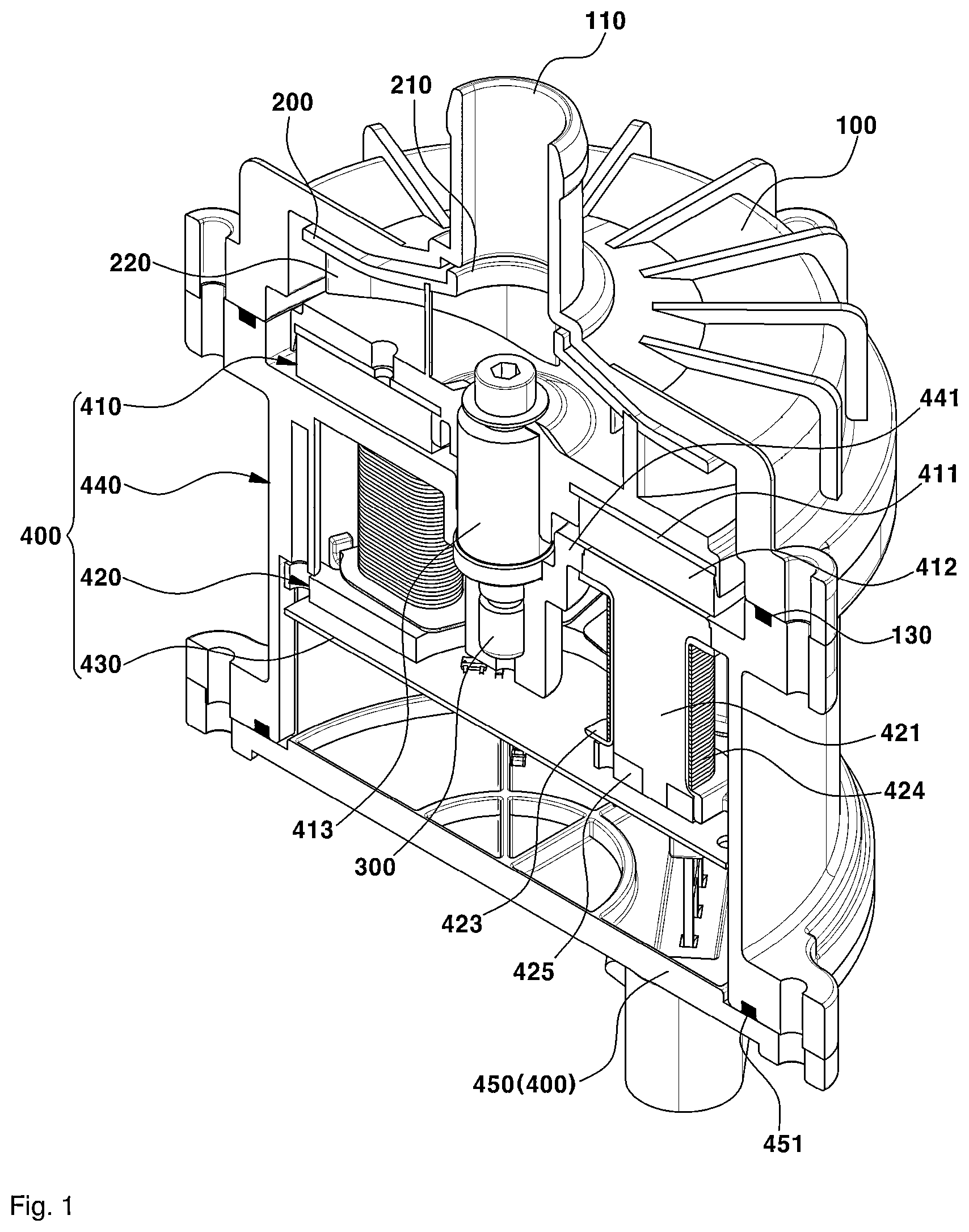 Patent US12345266 Figure 1 – Electric water pump