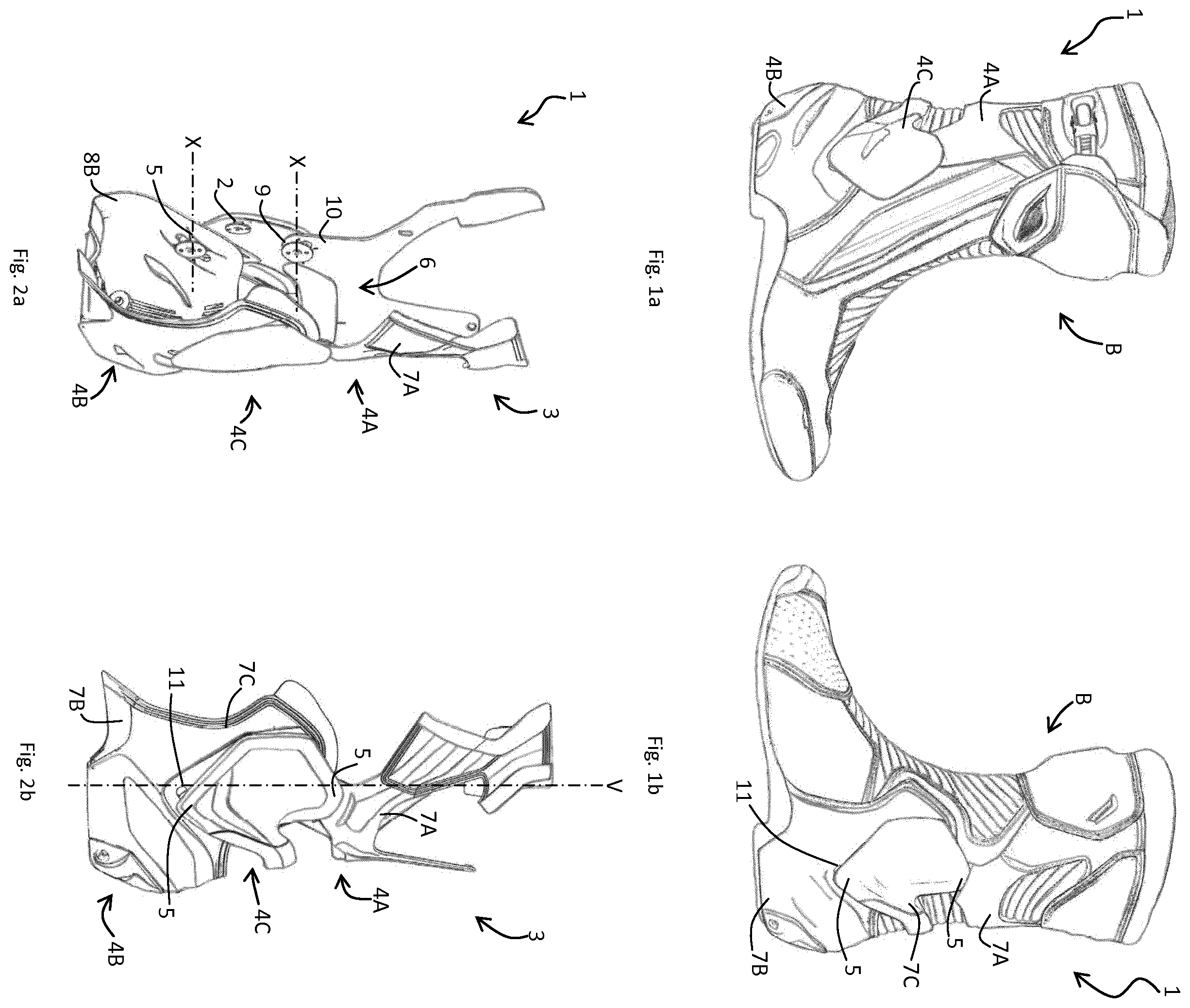 Patent US12345287 — Wearable protection device, method of assembling said wearable protection device and motorcycle boot comprising said wearable protection device — Figure 1