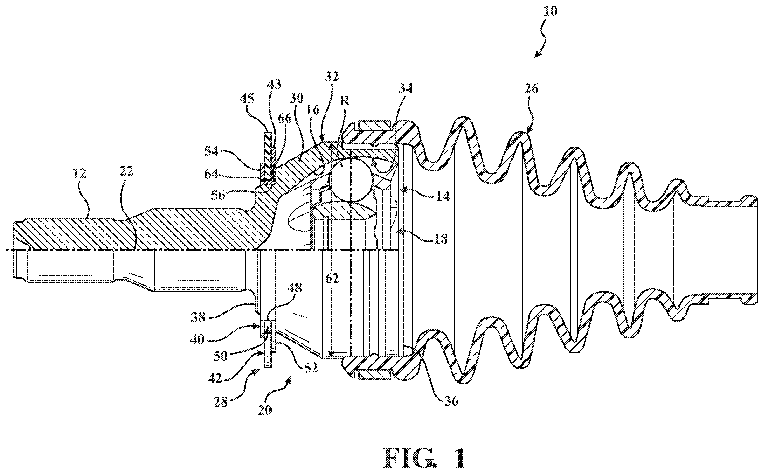 Patent US12345301 — Rubber outboard deflector ring — Figure 1