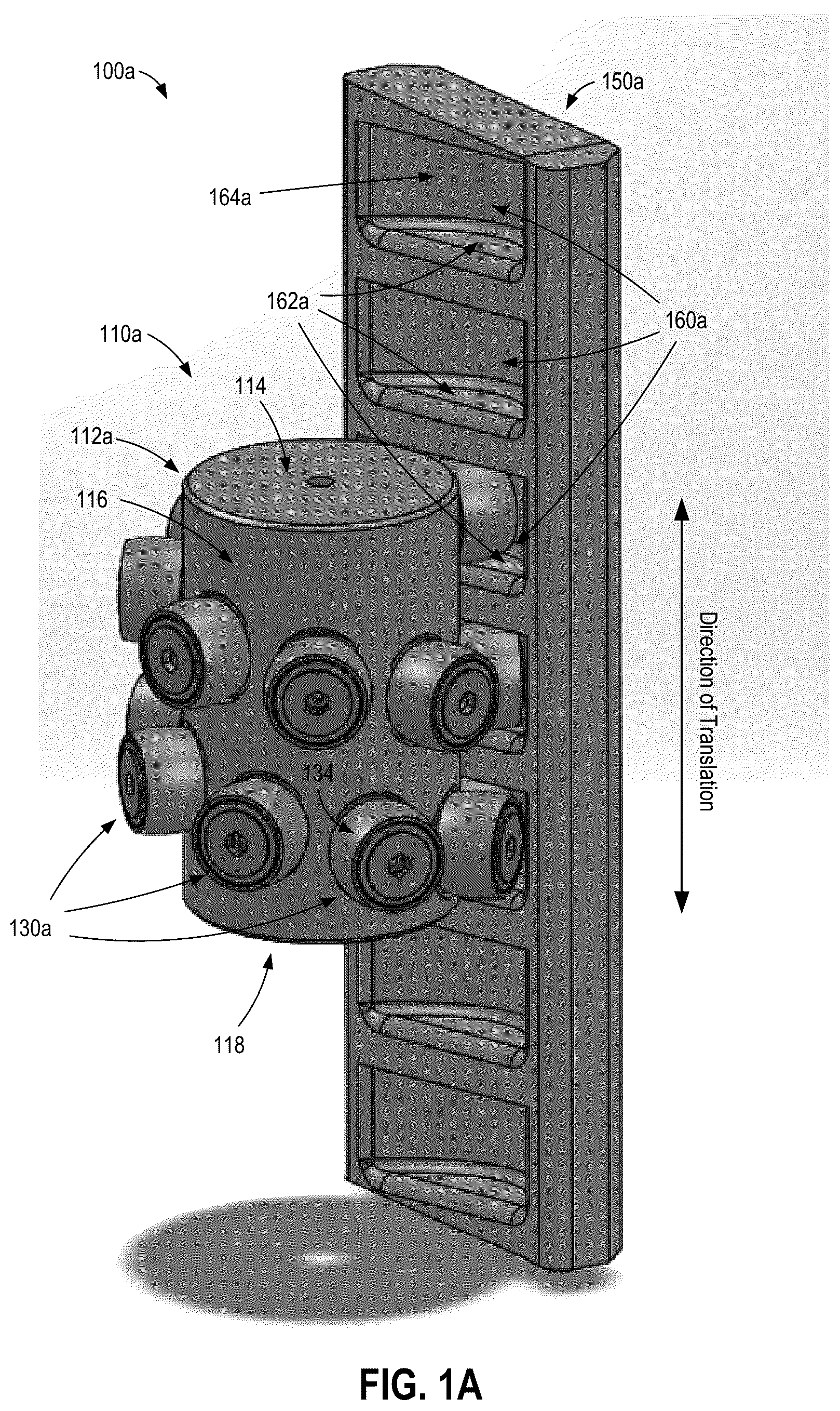 Patent US12345312 — Discrete roller assembly-based helical drive for translation — Figure 1
