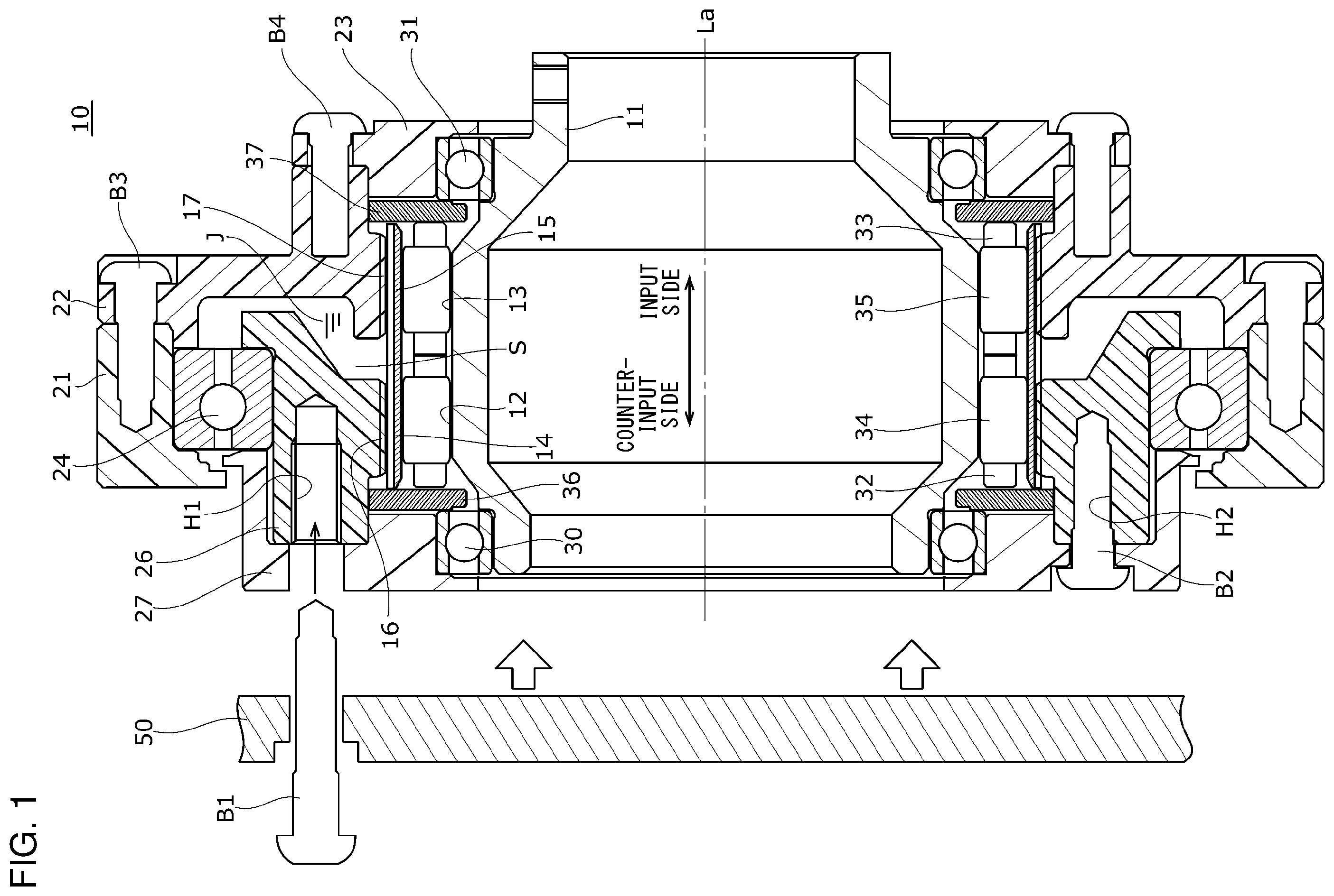 Patent US12345316 — Speed reducer — Figure 1
