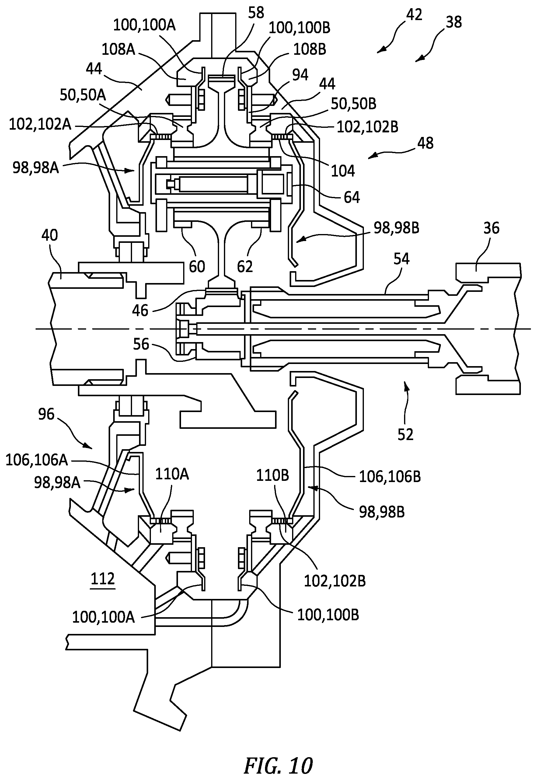 Patent US12345320 Figure 9 – Reduction gearbox for gas turbine engine with lubrication control system