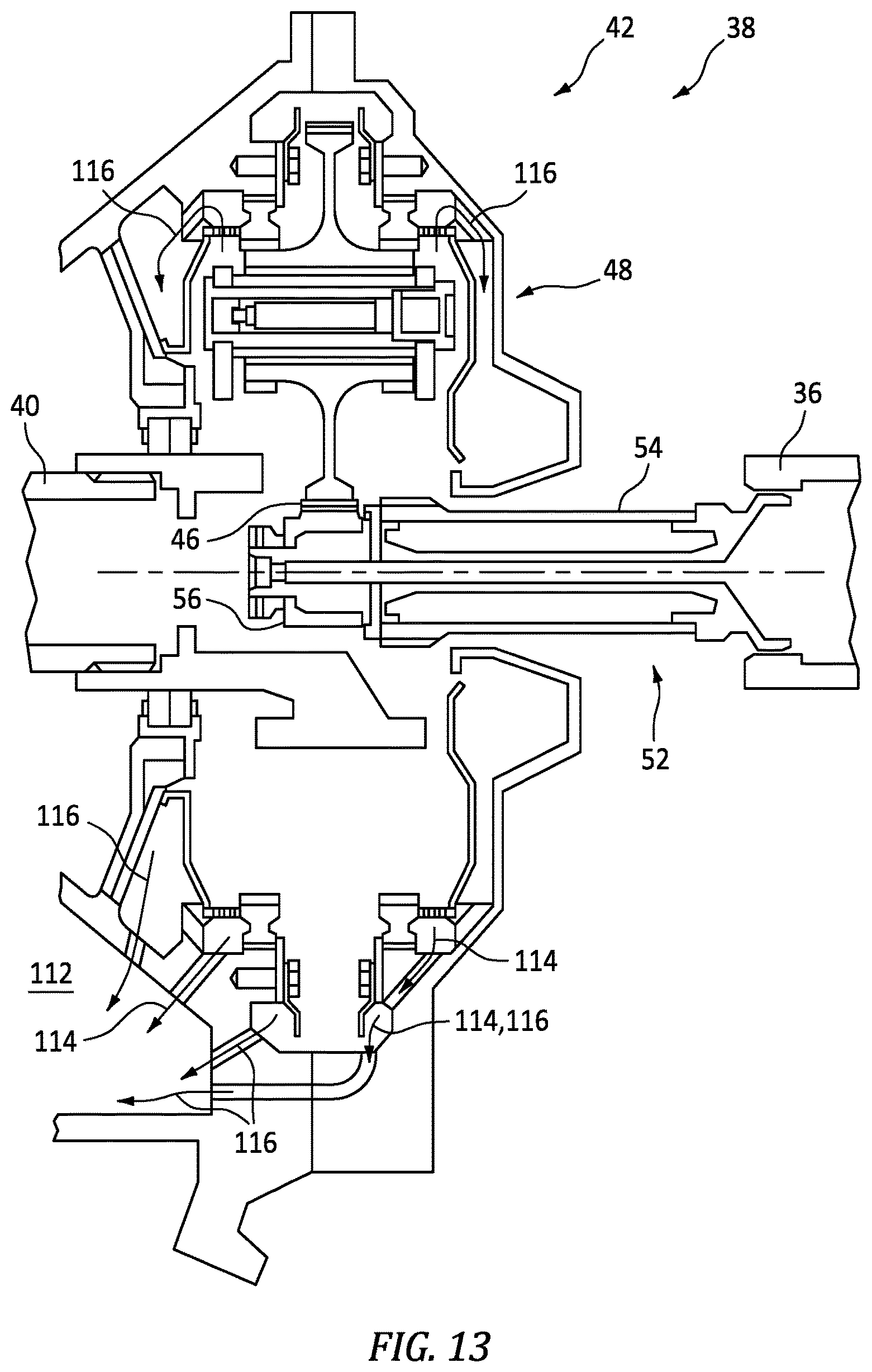 Patent US12345320 Figure 12 – Reduction gearbox for gas turbine engine with lubrication control system