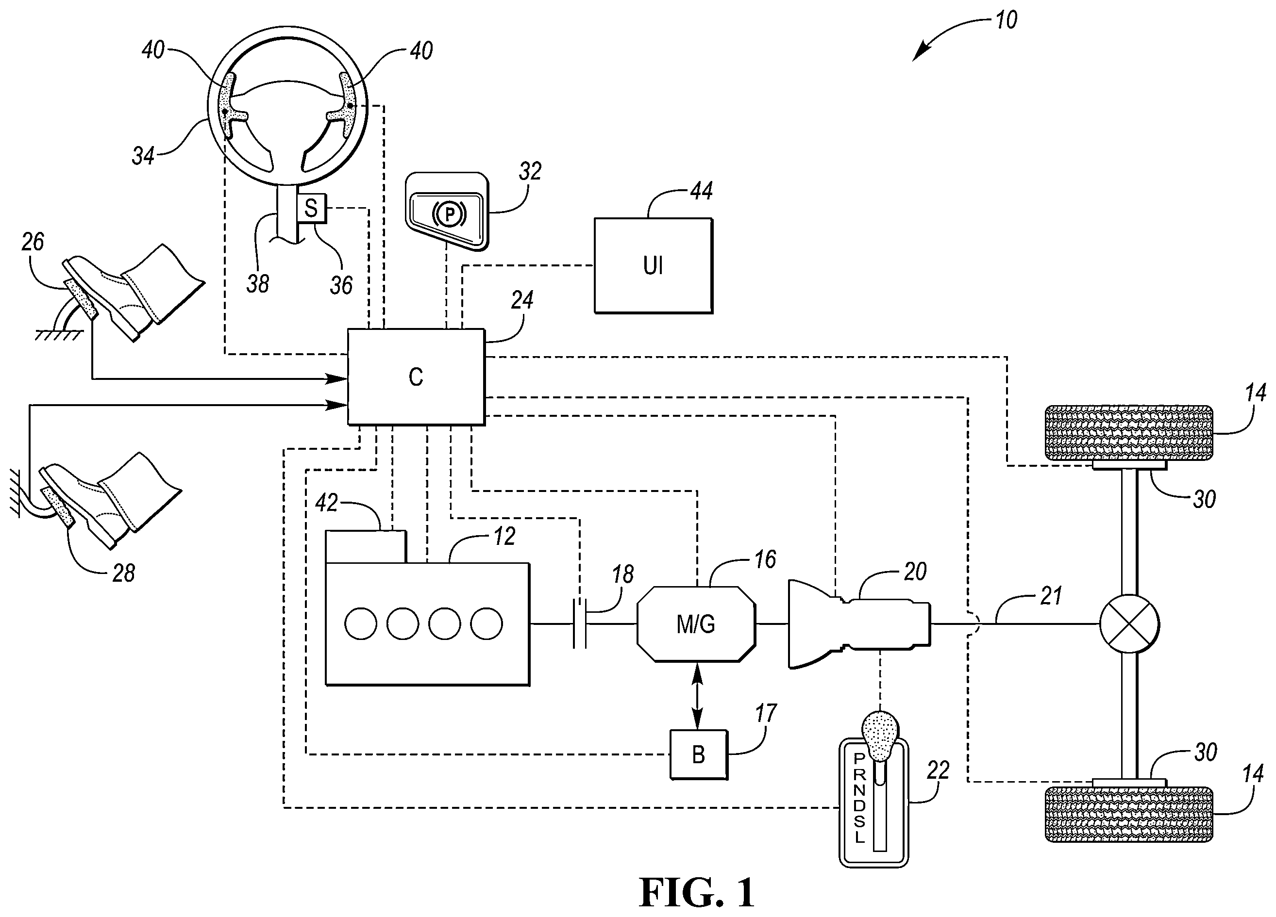 Patent US12345327 — Vehicle transmission control system — Figure 1
