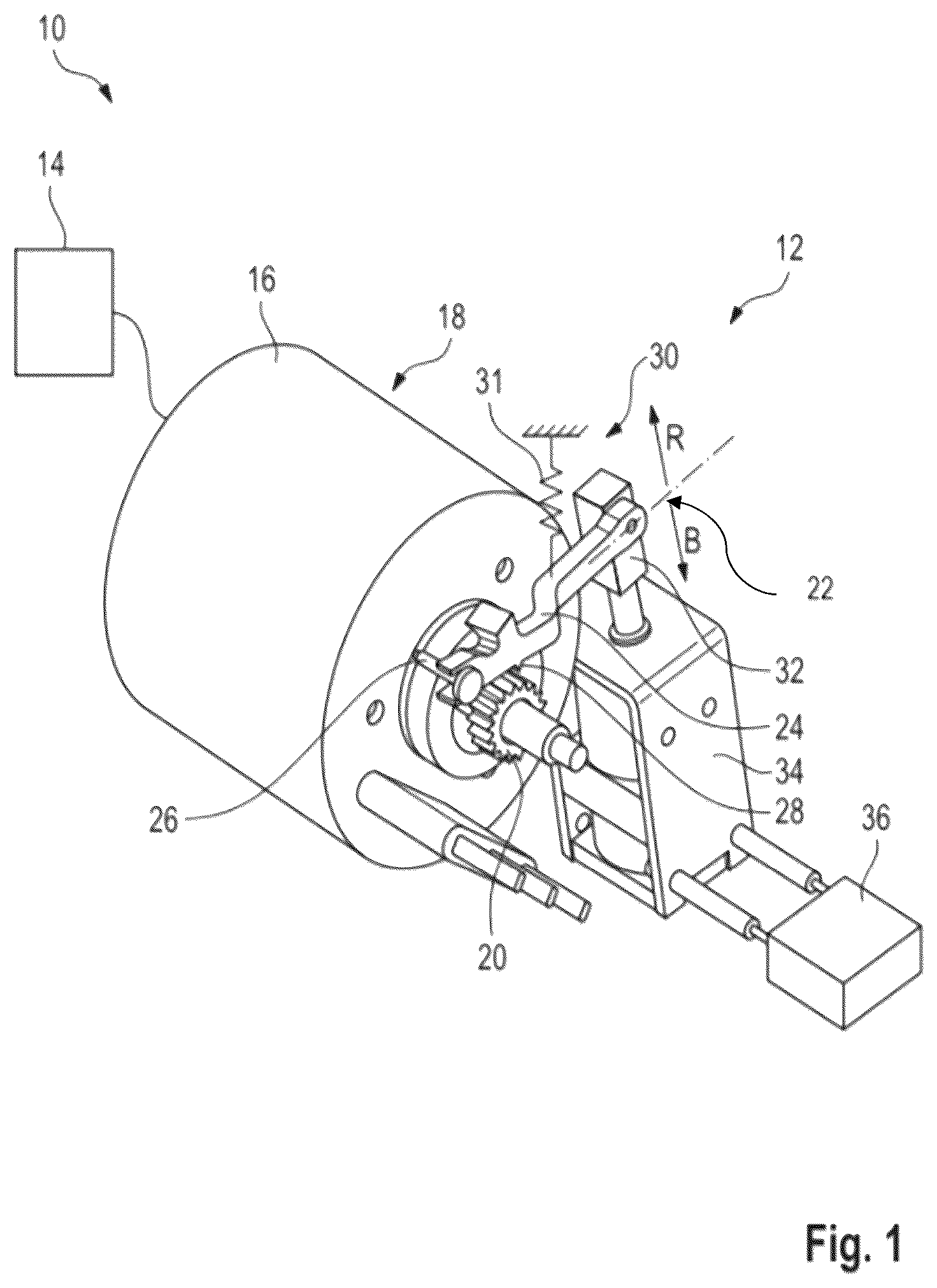 Patent US12345331 Figure 1 – Braking device having an actuatable member, and a method for operating a braking device