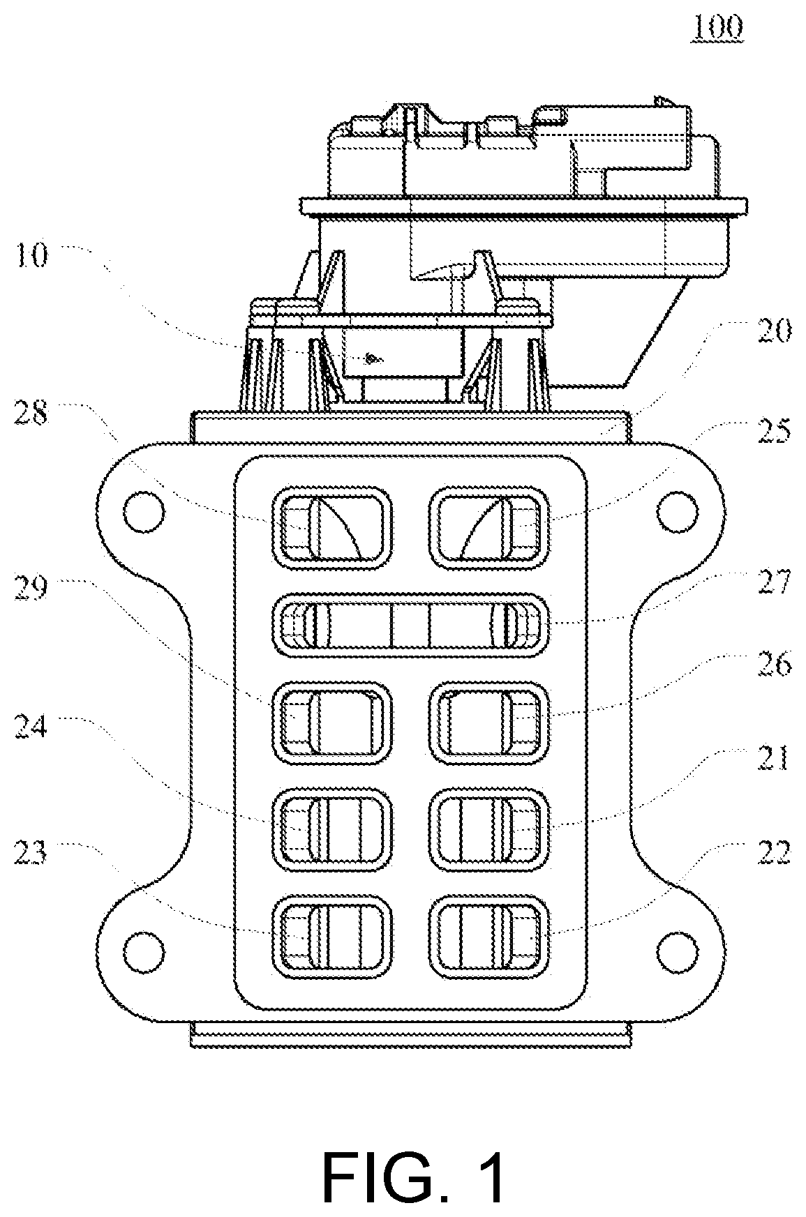 Patent US12345340 Figure 1 – Multi-way valve