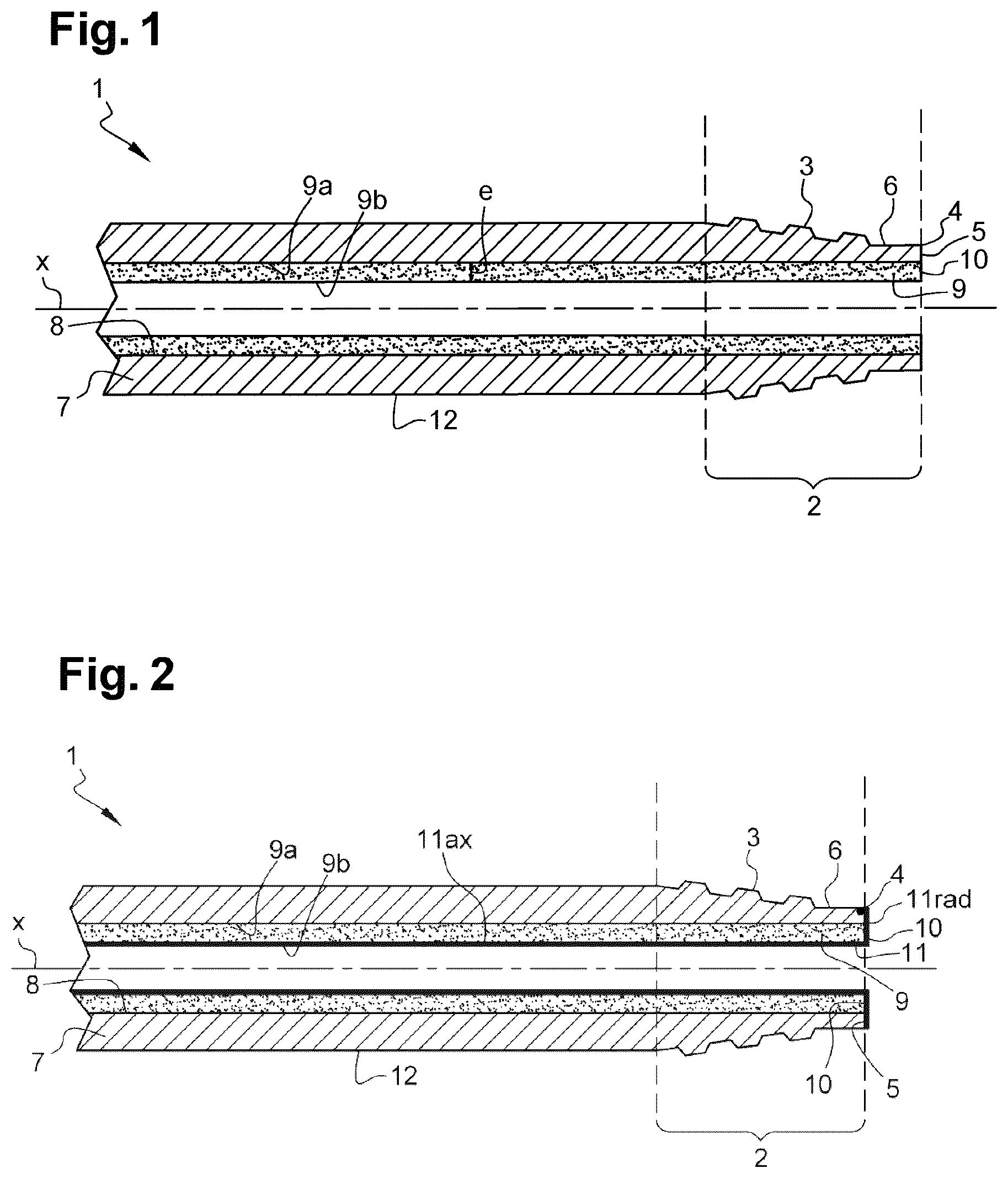Patent US12345368 — Metal tubular component, tubular threaded joint comprising such a component and method of obtaining such a component — Figure 1