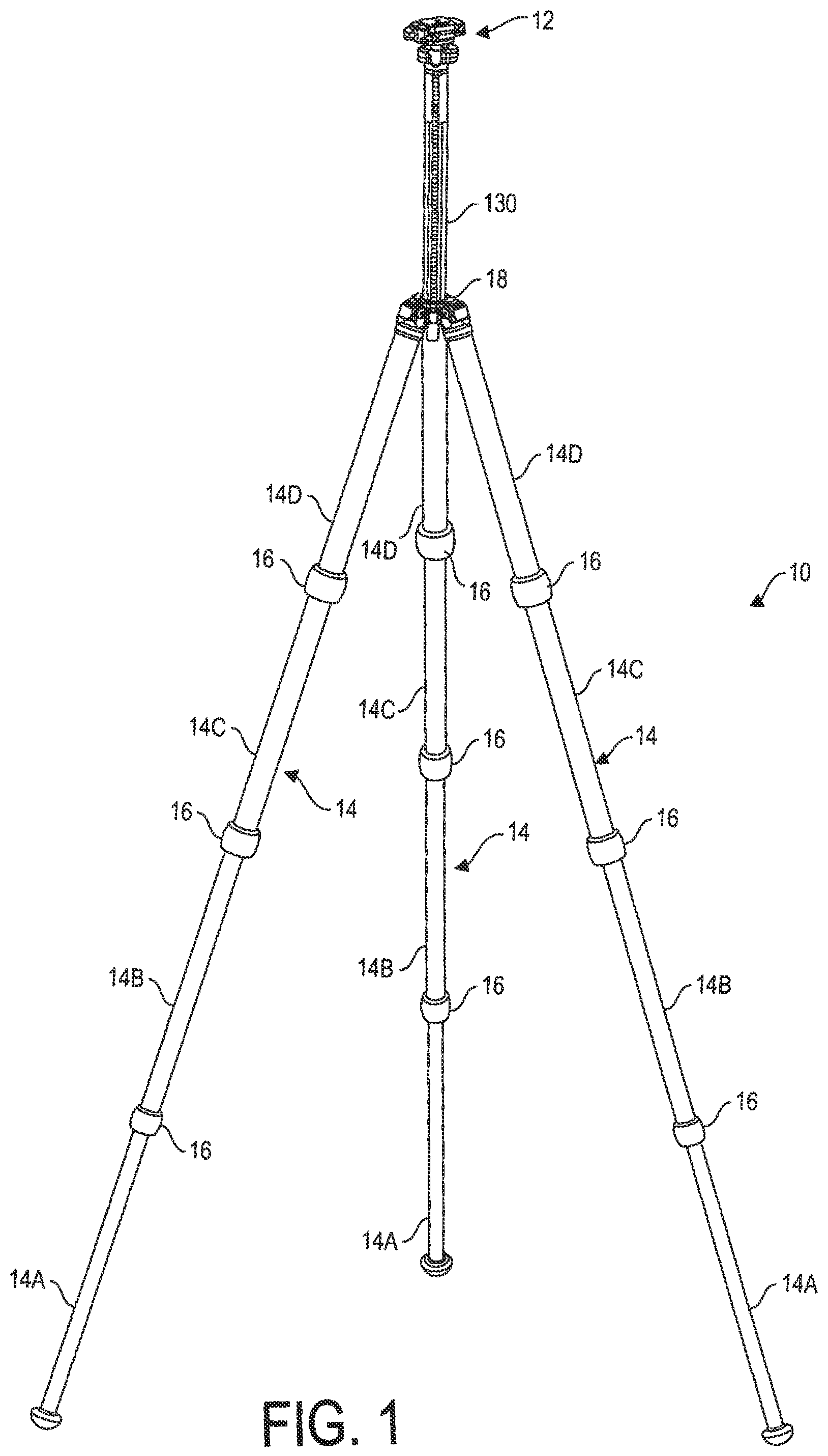 Patent US12345372 — Travel tripod — Figure 1