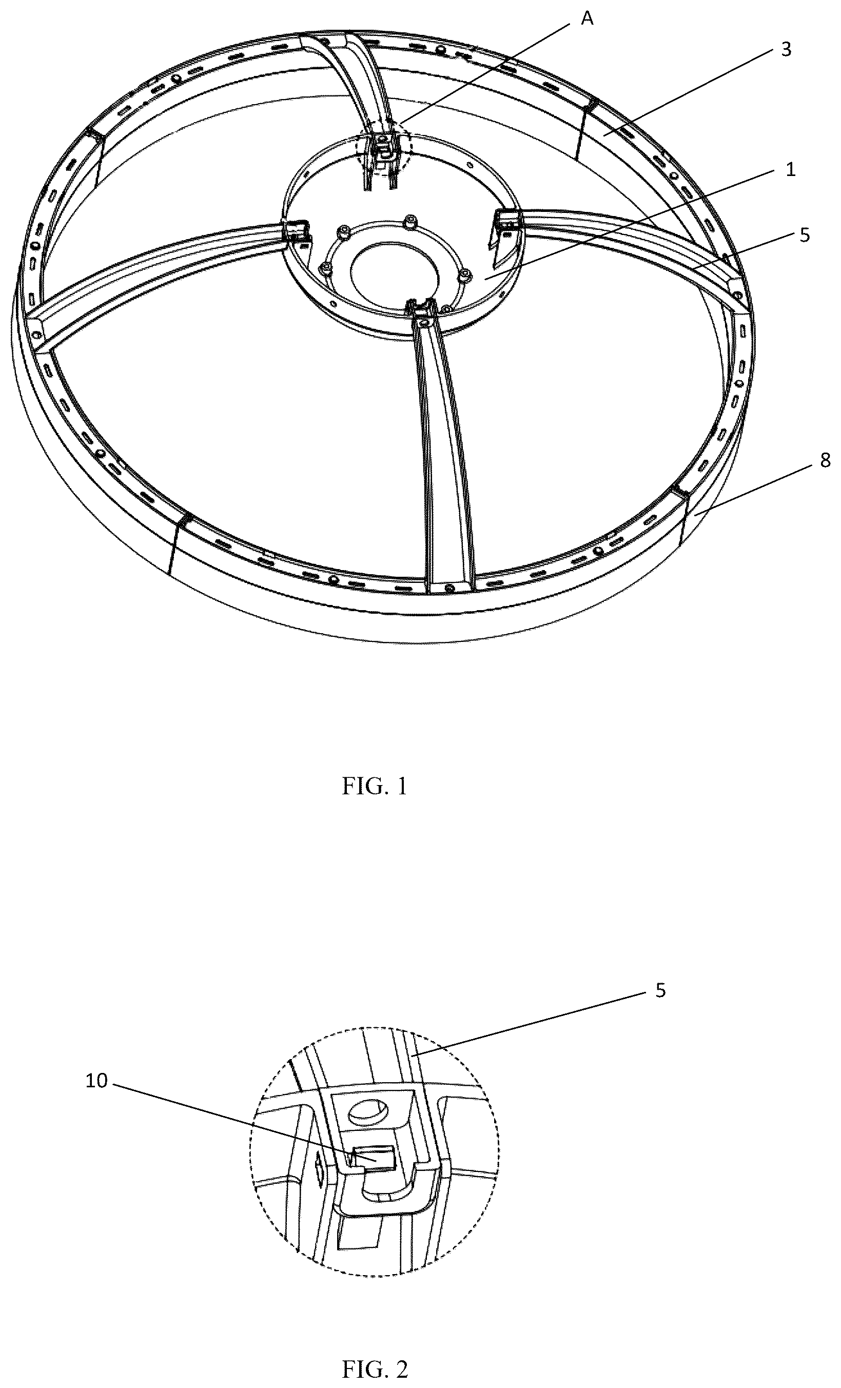 Patent US12345393 Figure 1 – Lamp set module with t-shaped connecting rod