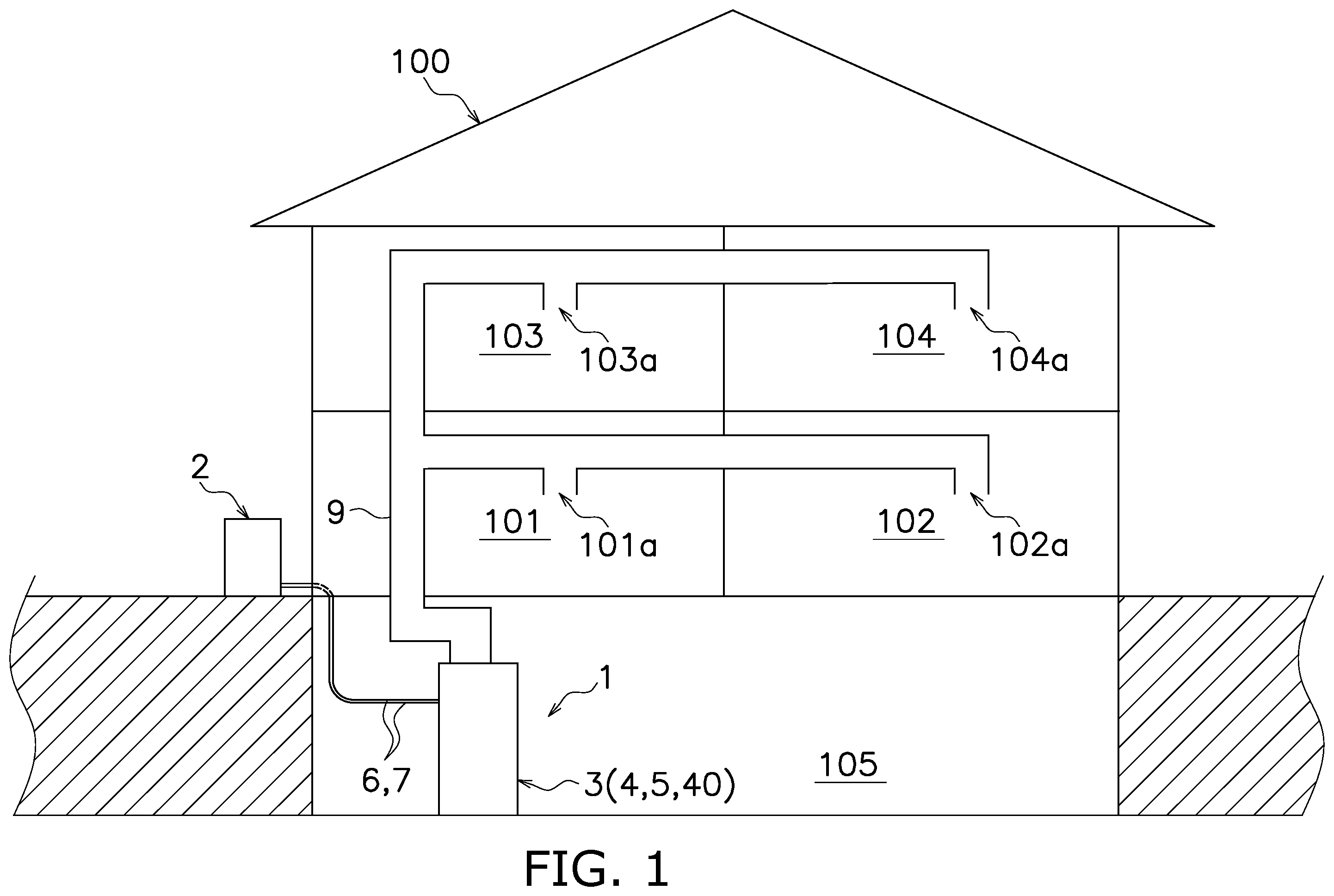 Patent US12345434 Figure 1 – Air conditioning system
