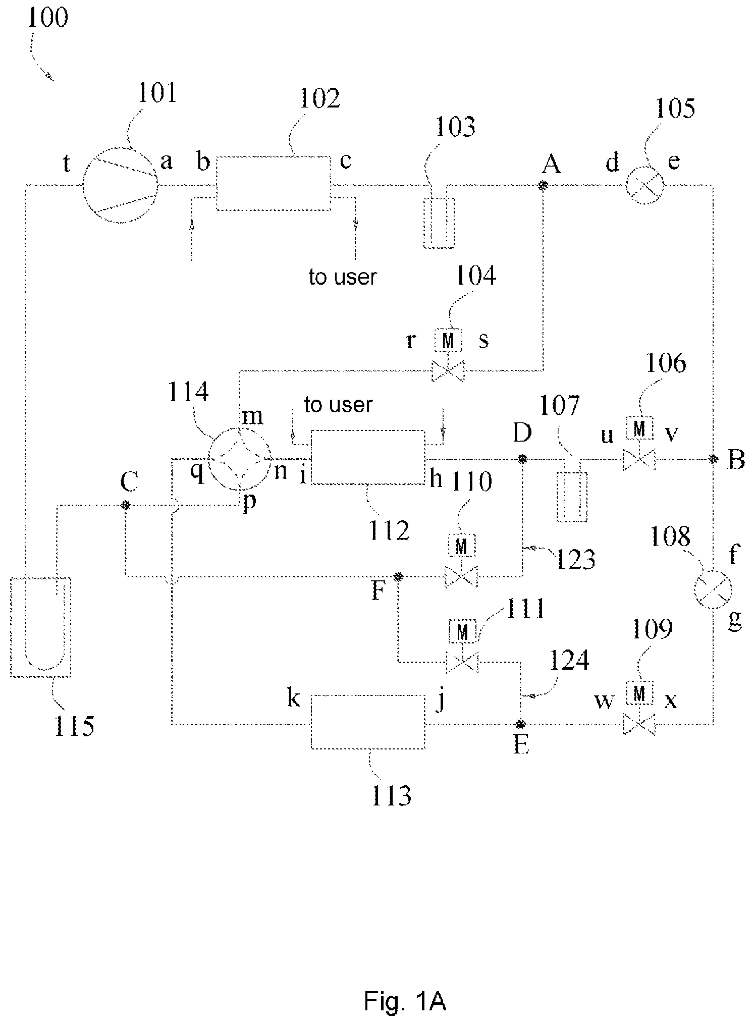 Patent US12345451 — Refrigeration system — Figure 1