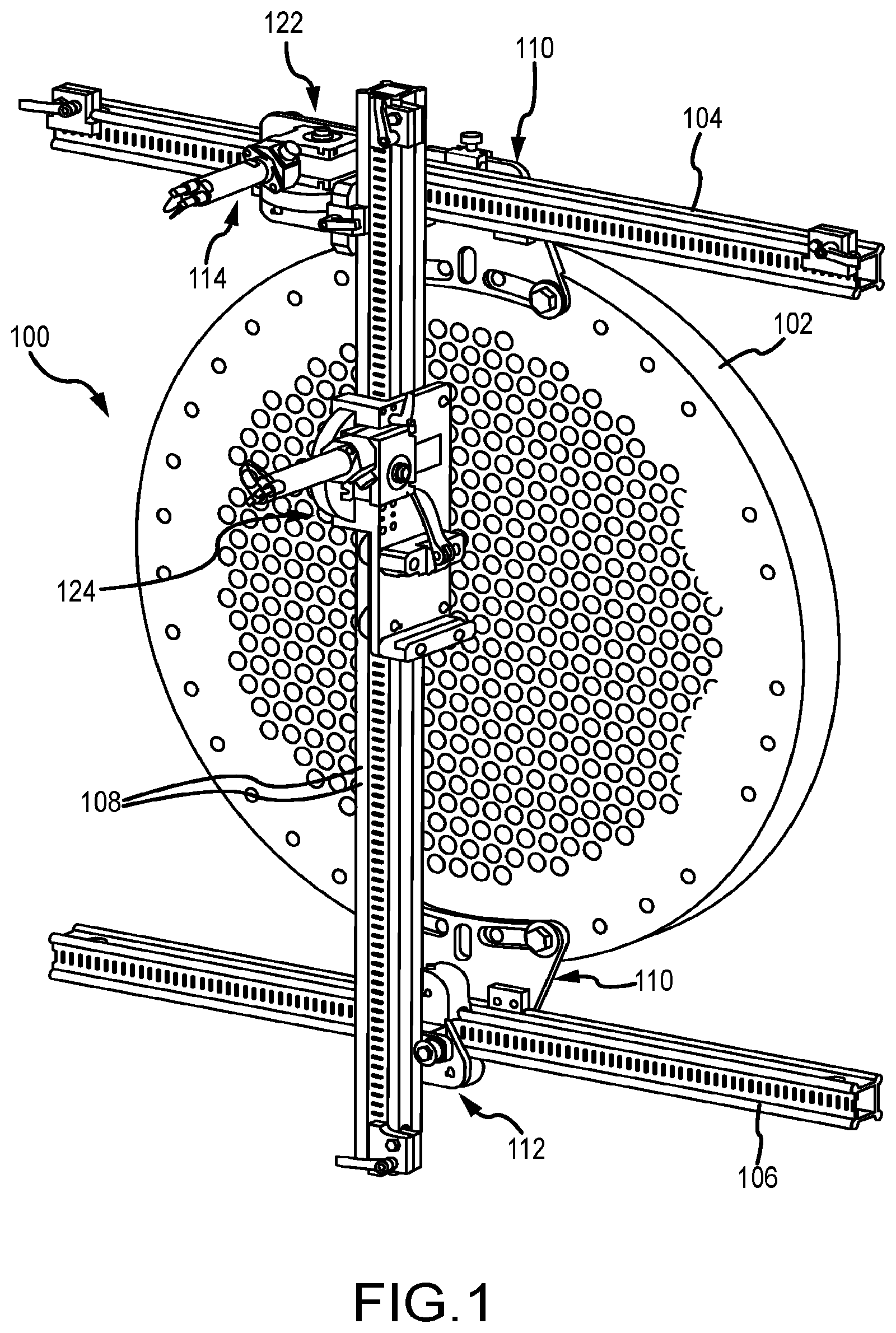 Patent US12345483 — Flexible tube cleaning lance positioner frame apparatus — Figure 1