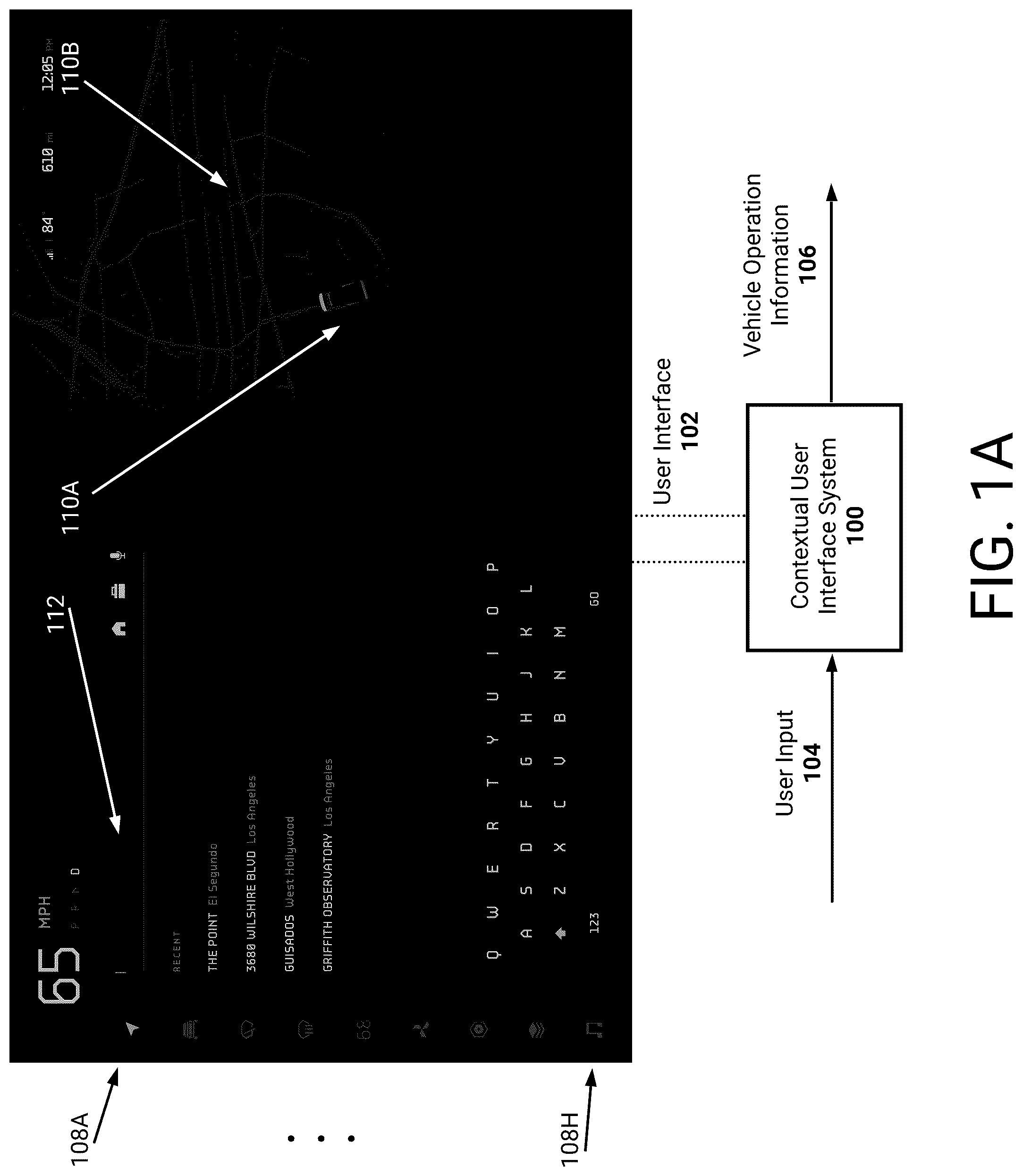 Patent US12345542 — Context sensitive user interface for enhanced vehicle operation — Figure 1