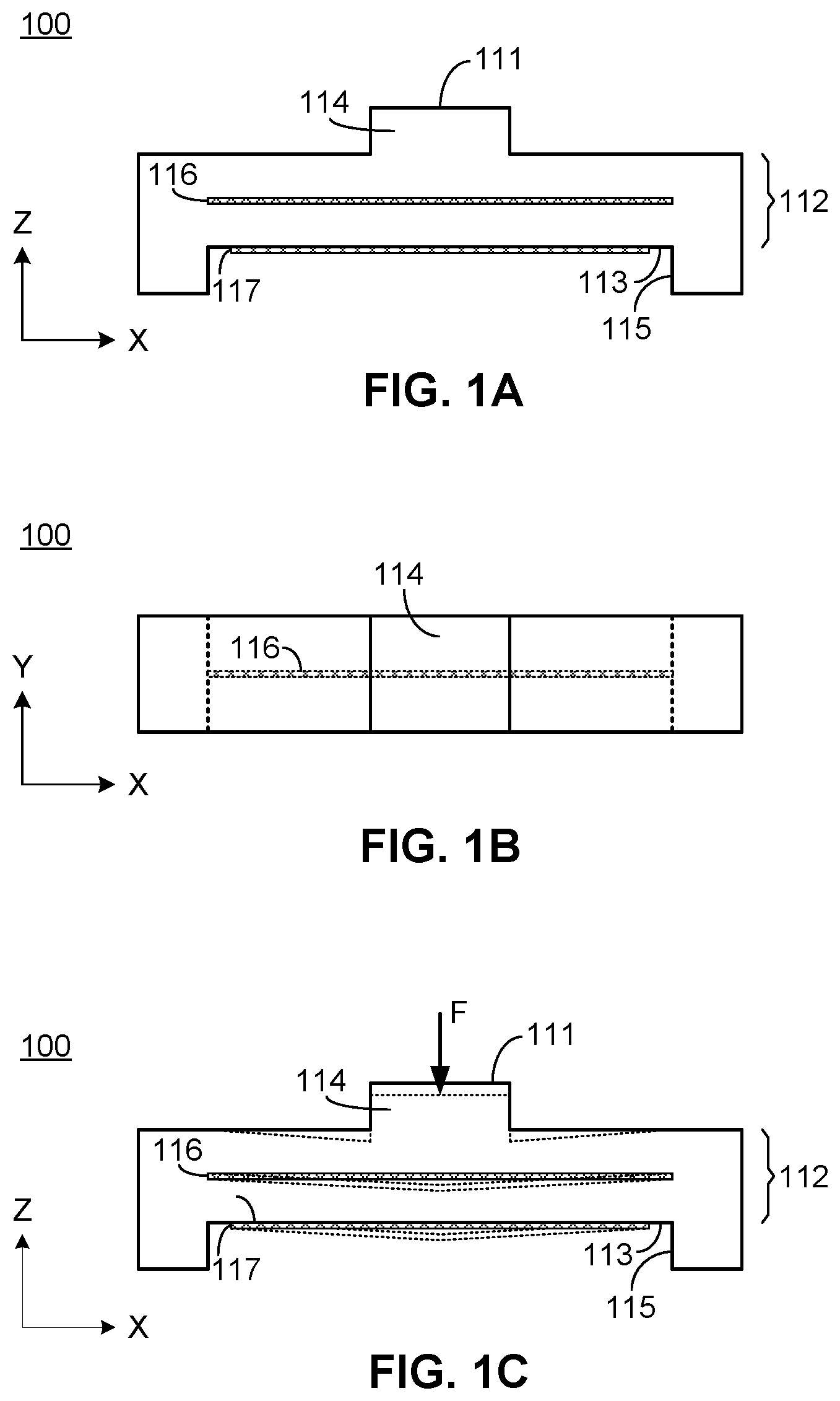 Patent US12345580 — Force sensing methods and apparatus using a deformation section — Figure 1