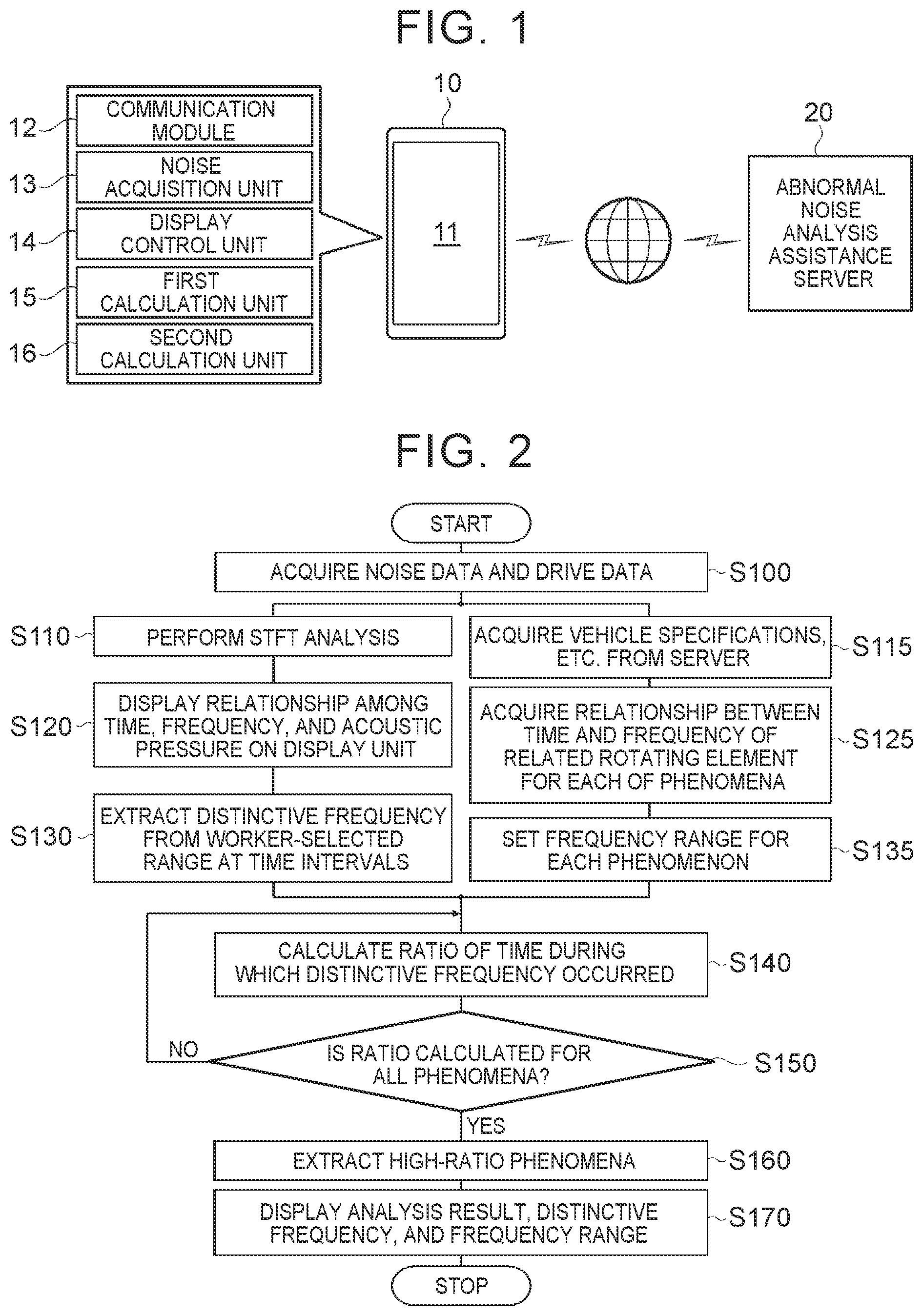 Patent US12345602 — Abnormal noise analysis device and method — Figure 1