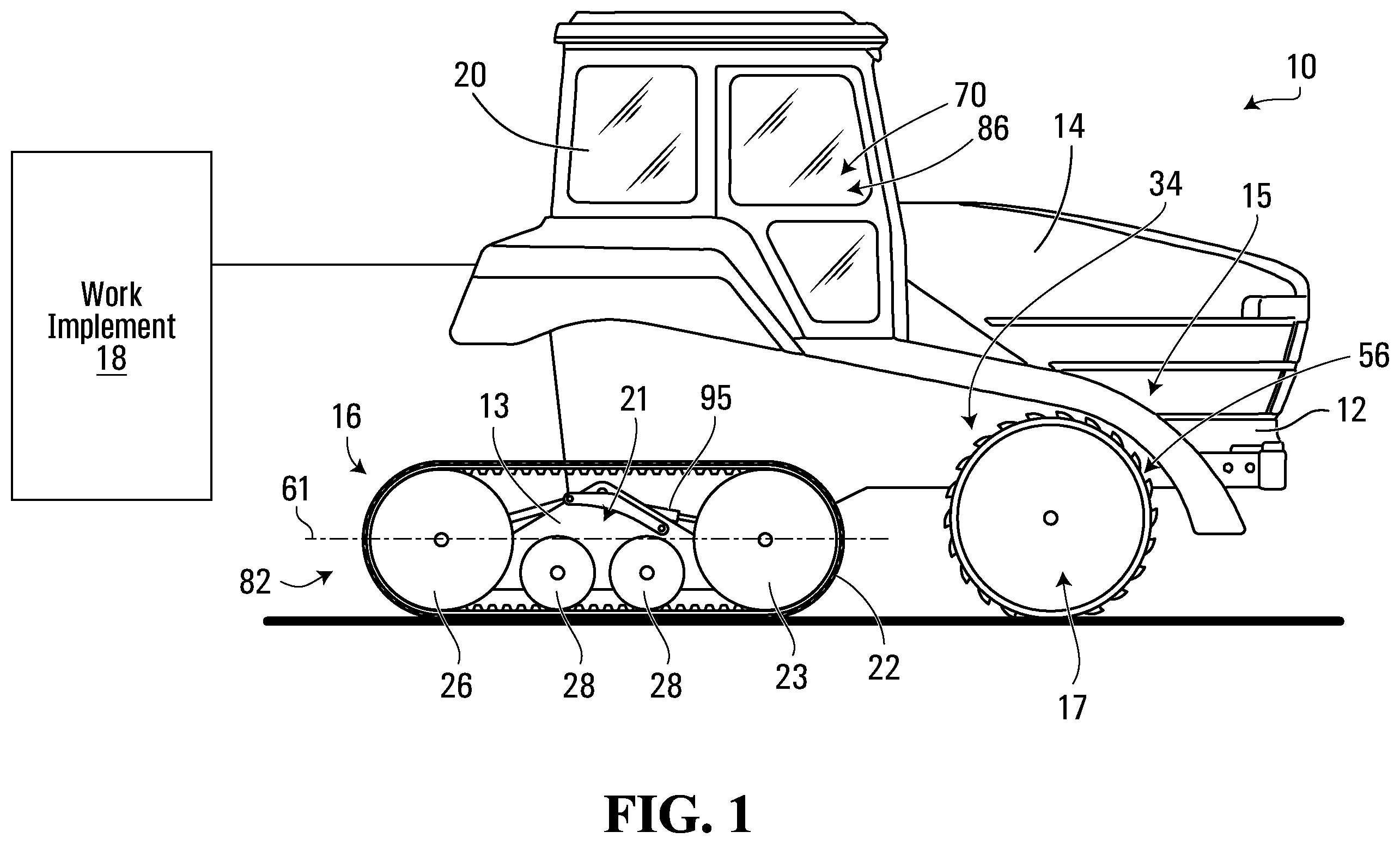 Patent US12345604 — Monitoring of track system for traction of a vehicle — Figure 1