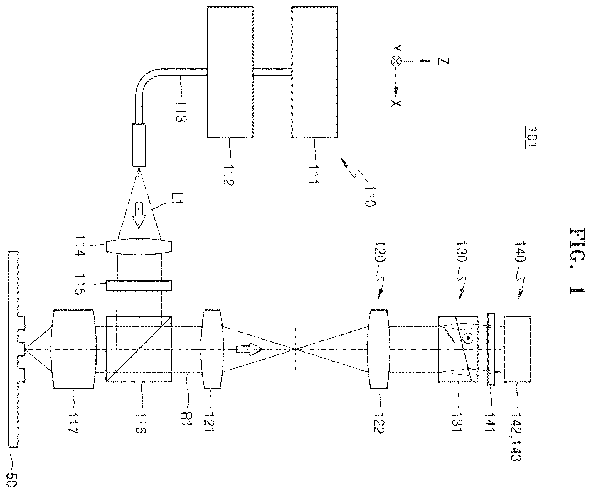 Patent US12345626 — Ellipsometer and apparatus for inspecting semiconductor device including the ellipsometer — Figure 1