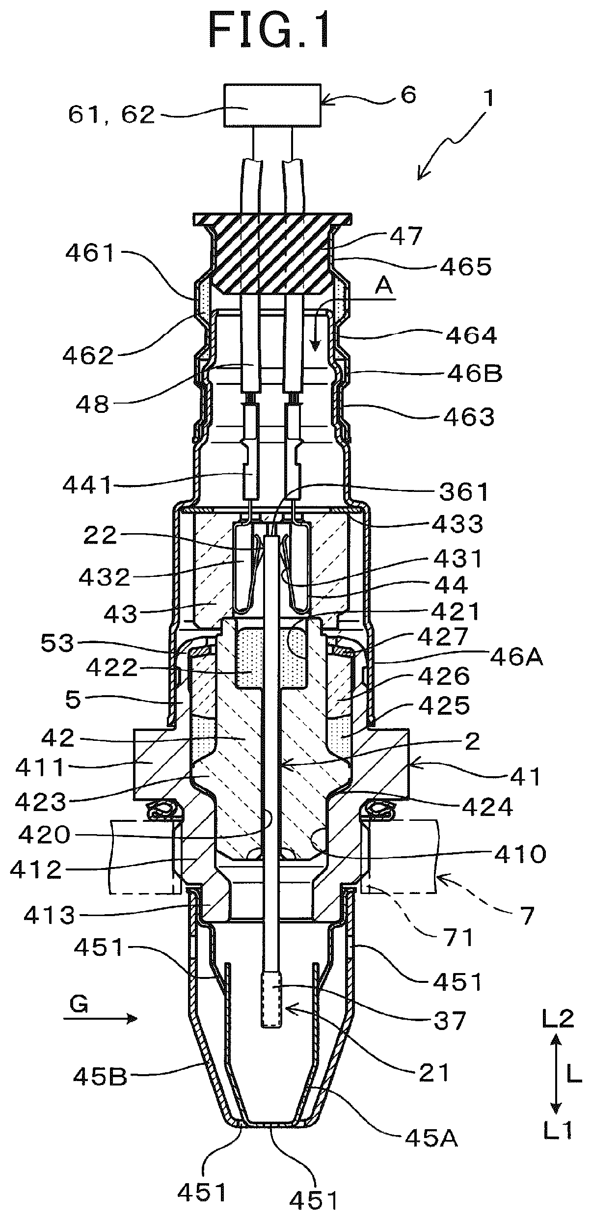 Patent US12345674 — Gas sensor and method of manufacture thereof — Figure 1