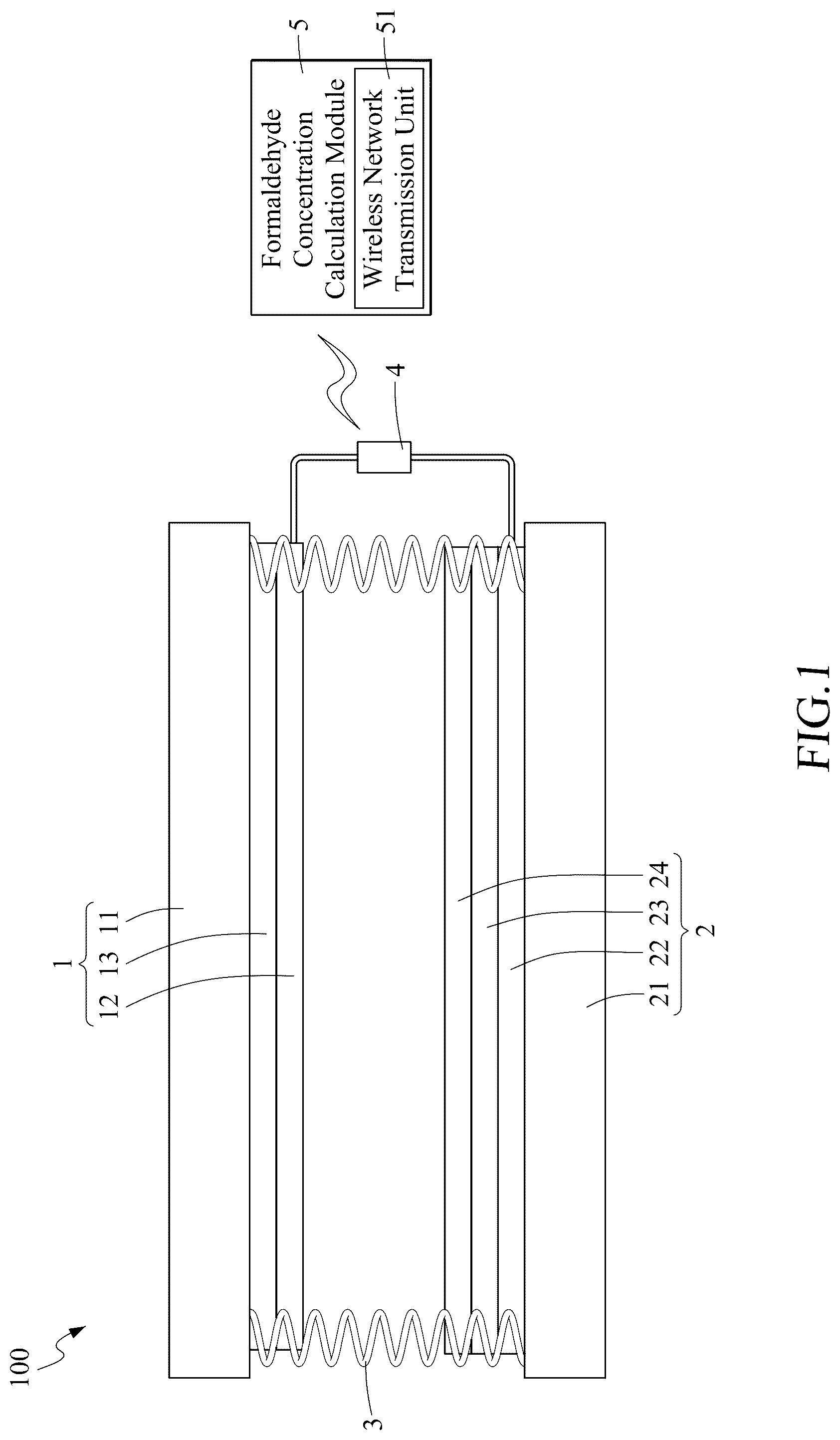Patent US12345679 — Self-powered formaldehyde sensing device — Figure 1