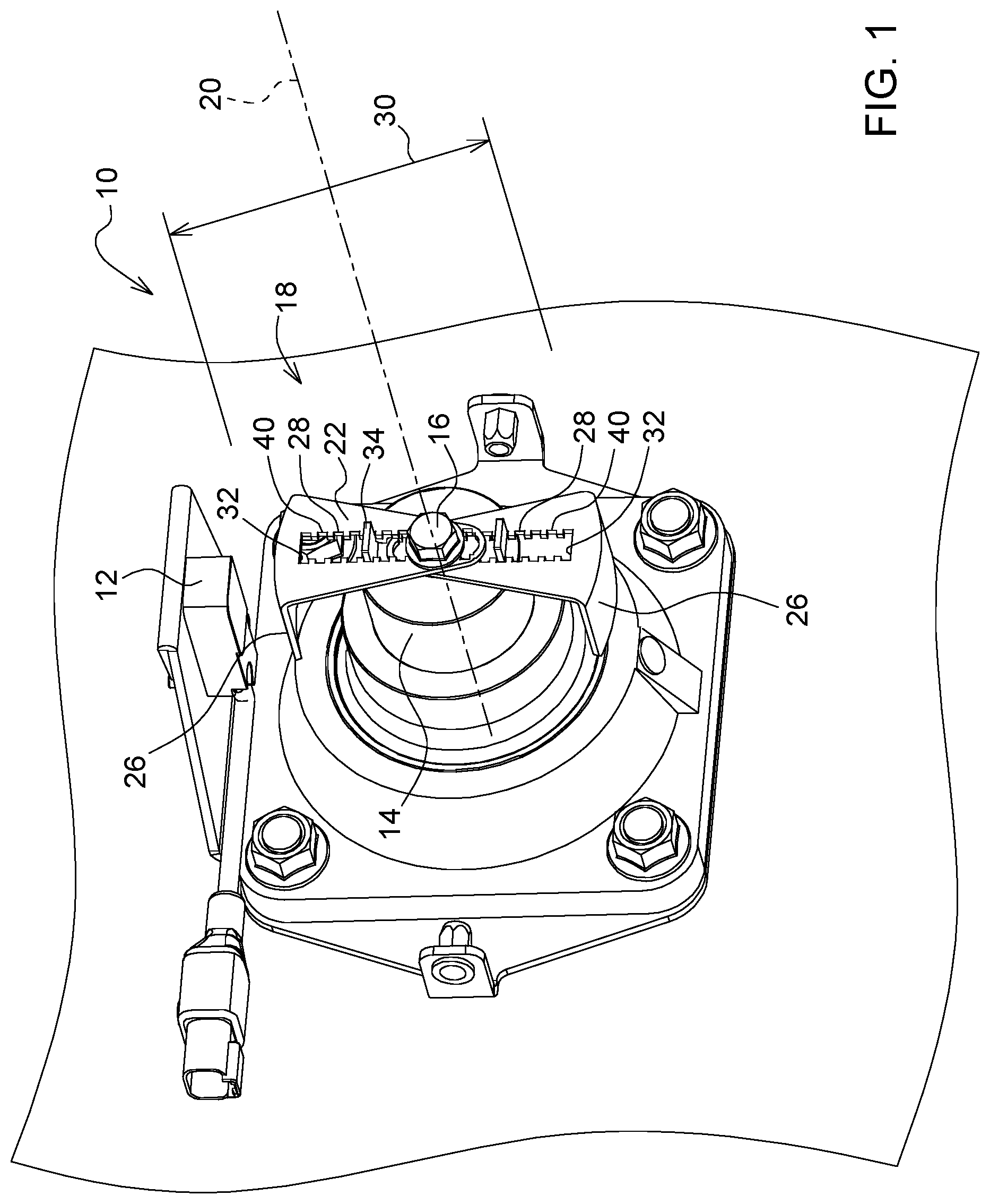 Patent US12345733 Figure 1 – Rotary mechanism with adjustable tone wheel
