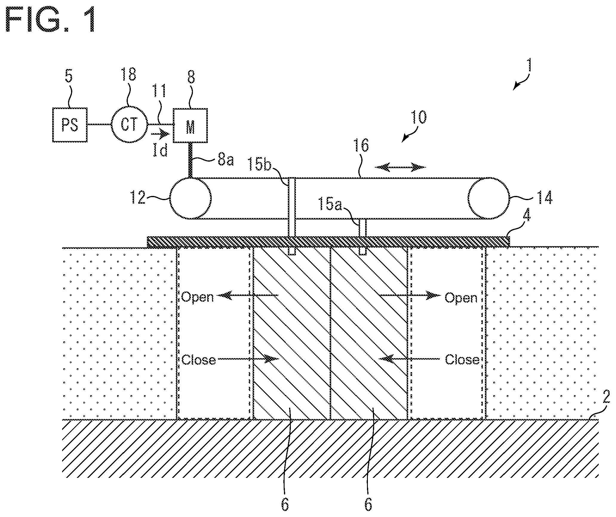 Patent US12345744 — Diagnosis system and diagnosis method for opening/closing device — Figure 1