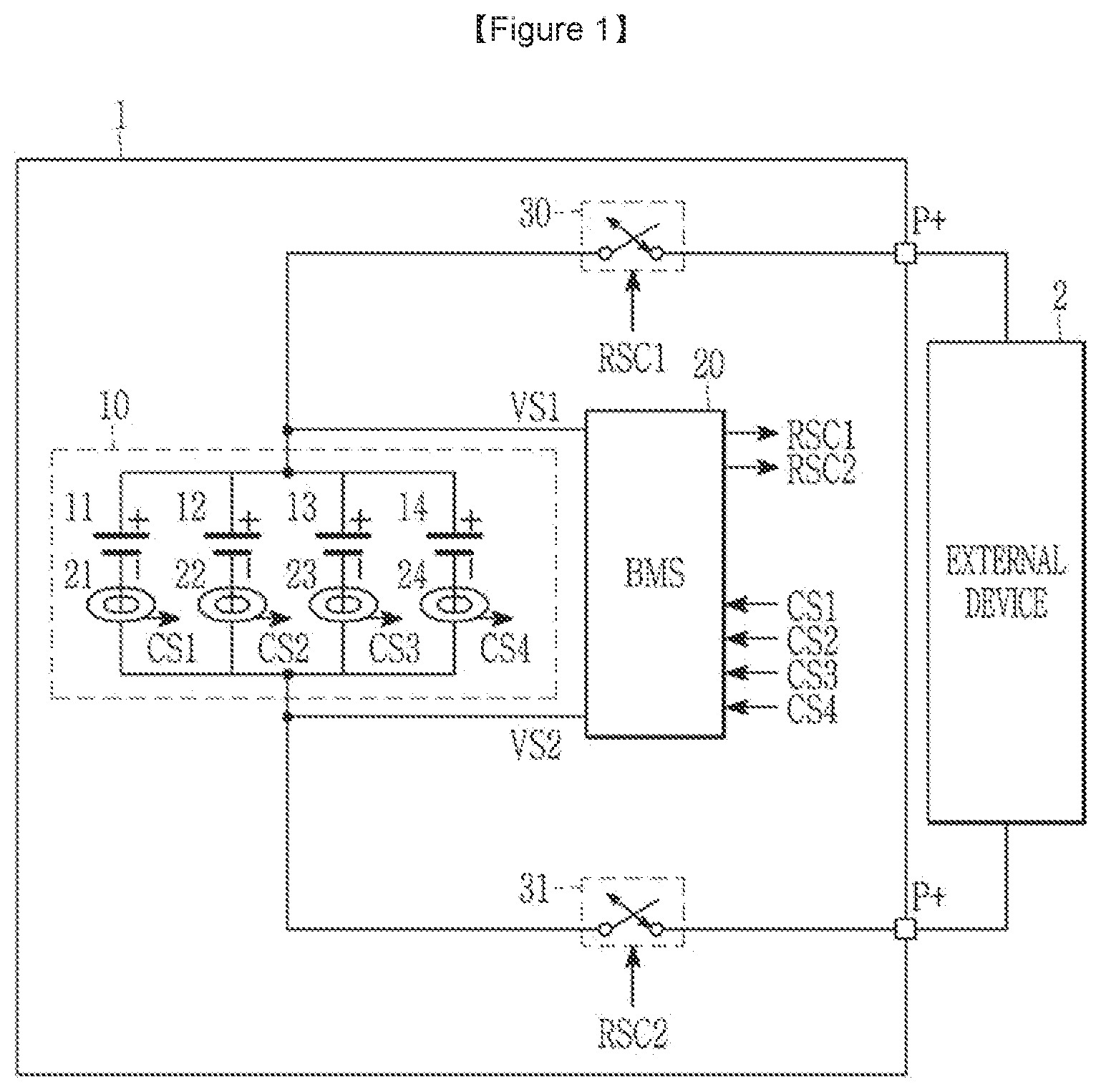 Patent US12345770 — Battery diagnosis method and battery system applying the same — Figure 1