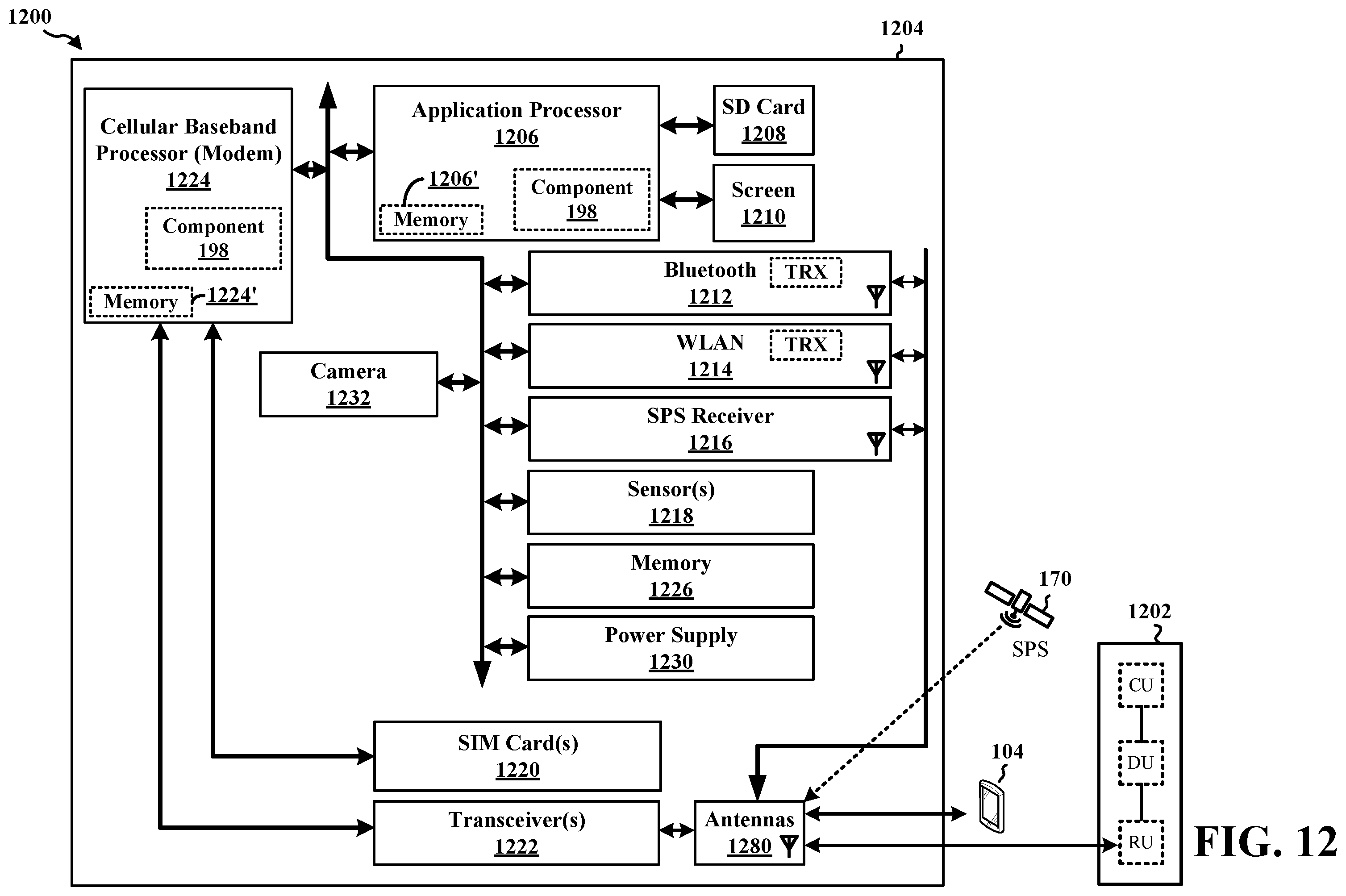 Patent US12345793 Figure 12 – Using doppler for multipath detection and mitigation in RF-based positioning