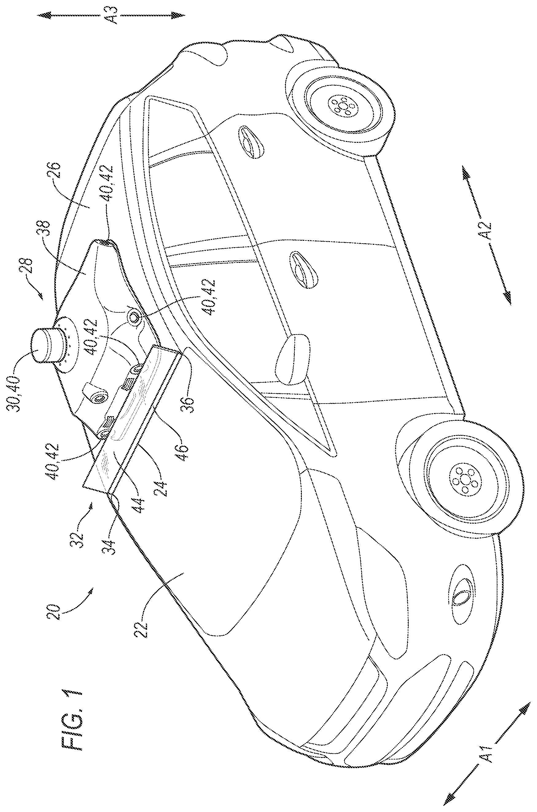 Patent US12345822 — Sensor assembly with deflector — Figure 1