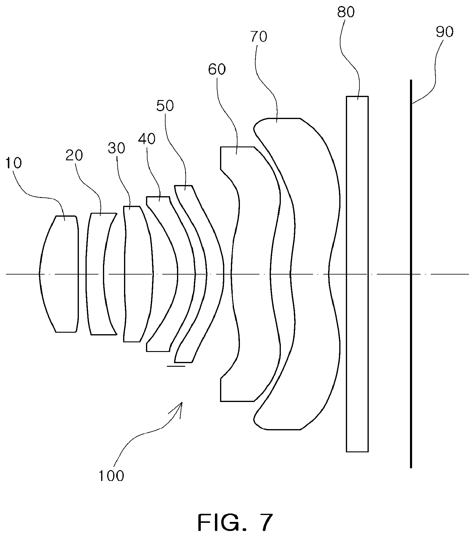 Patent US12345860 Figure 7 – Lens module
