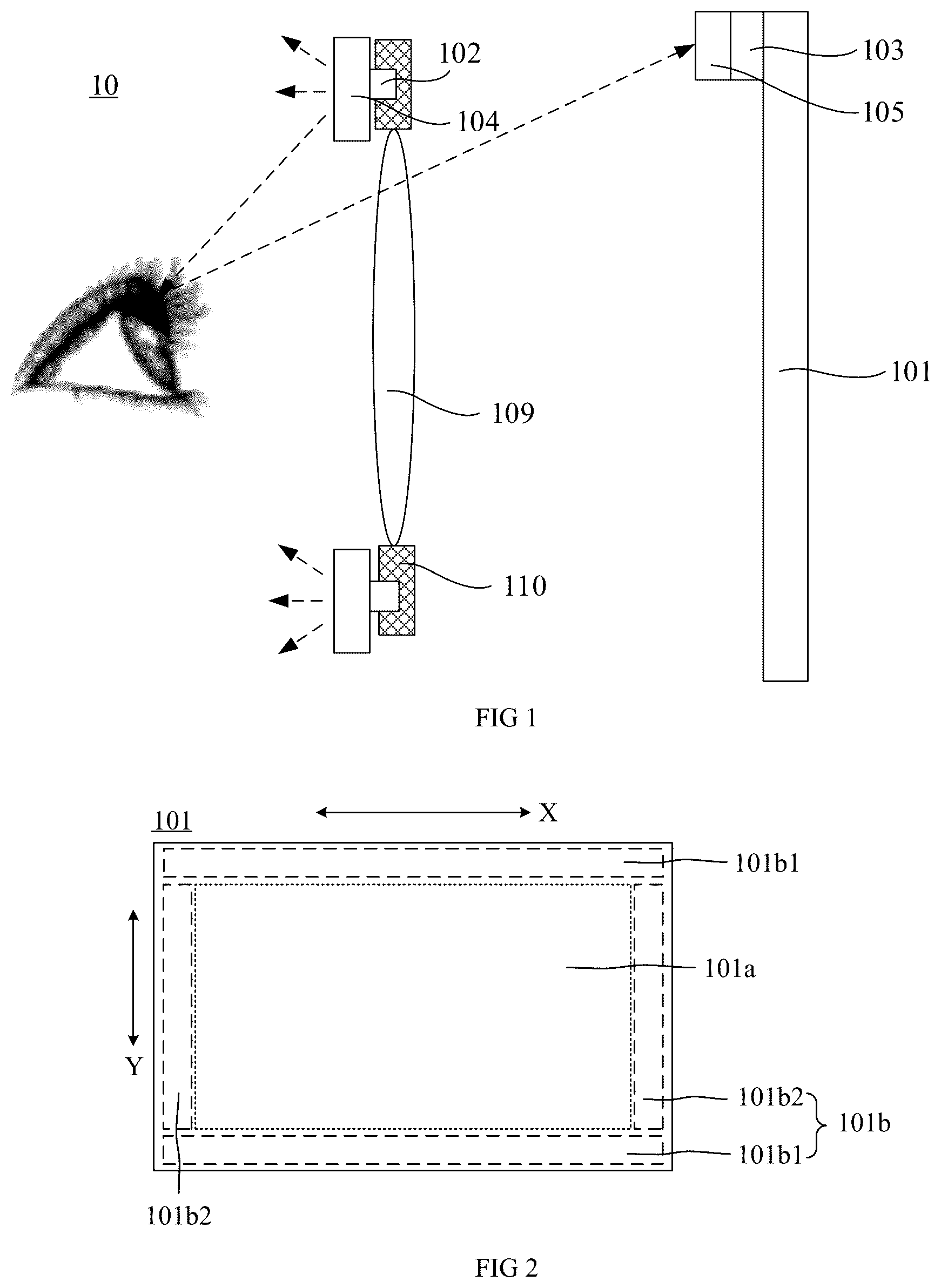 Patent US12345880 — Wearable display device and method for determining gaze position — Figure 1
