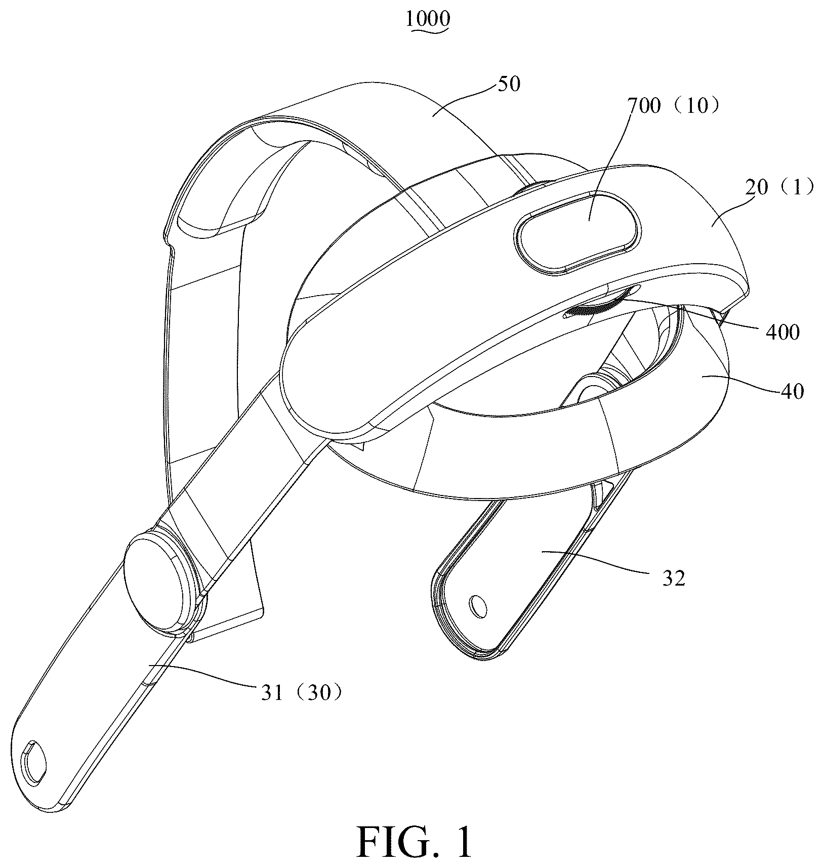 Patent US12345895 — Virtual reality (VR) strap system and VR apparatus — Figure 1