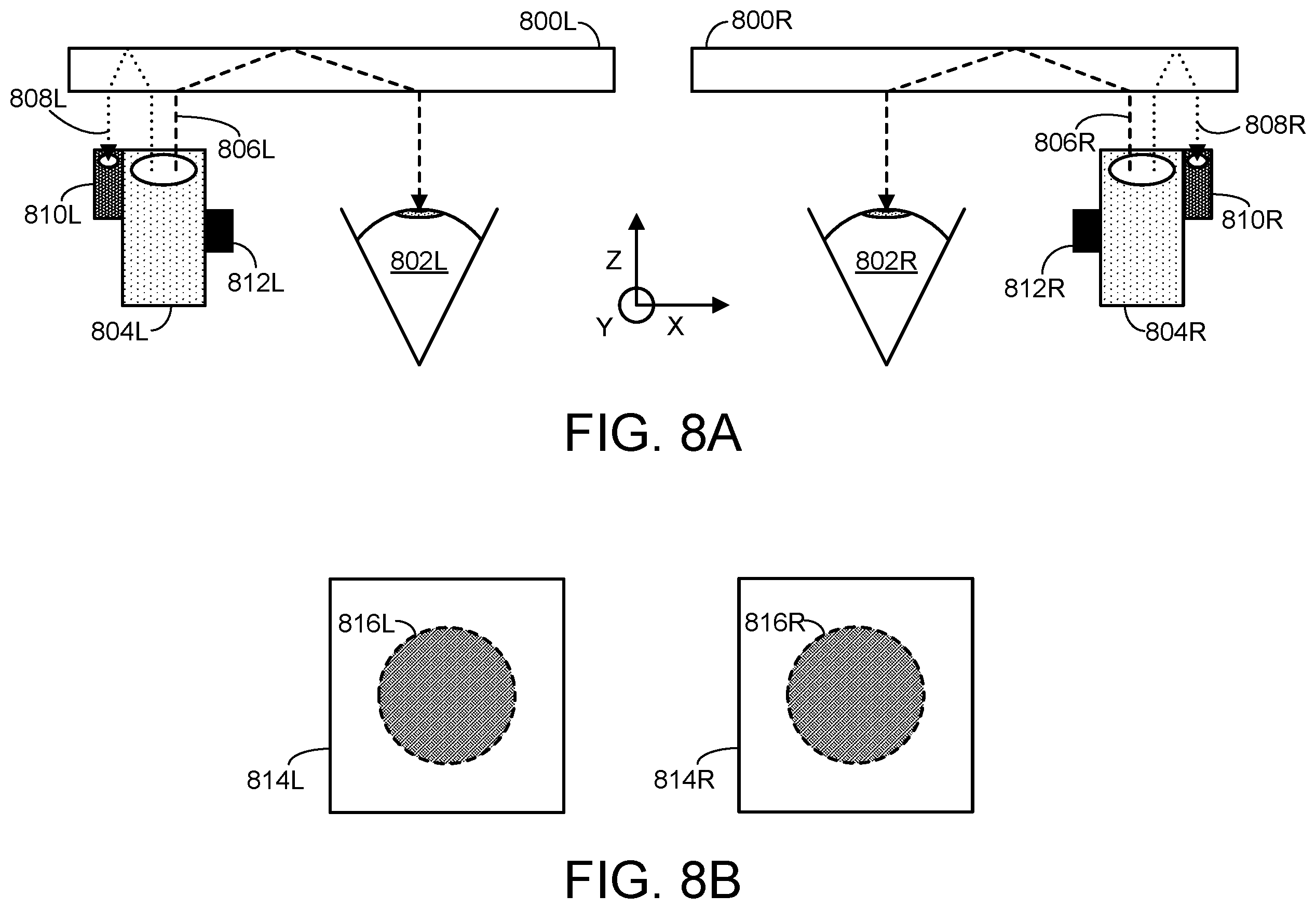 Patent US12345896 Figure 8 – Head-mounted display alignment assessment