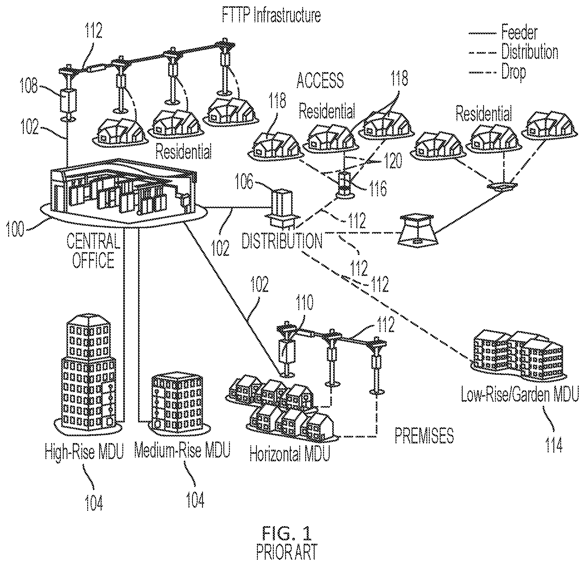 Patent US12345940 — Aerial optical fiber distribution hub — Figure 1