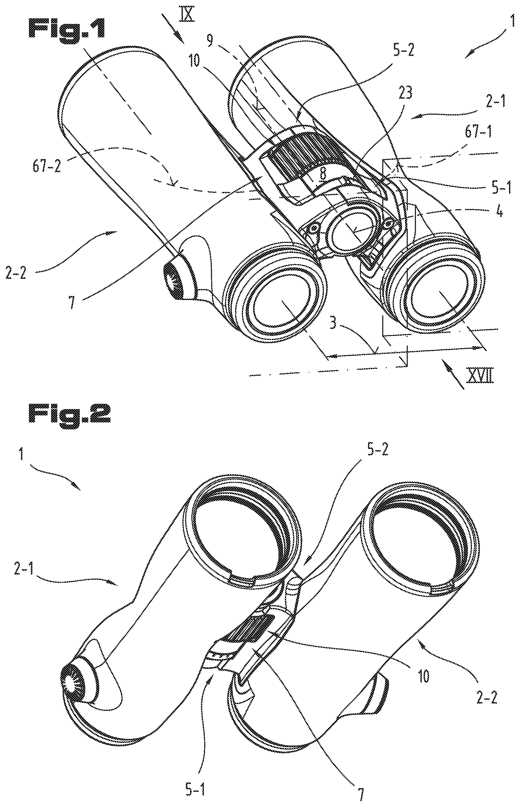 Patent US12345946 — Binocular focusing device and rotational limit — Figure 1