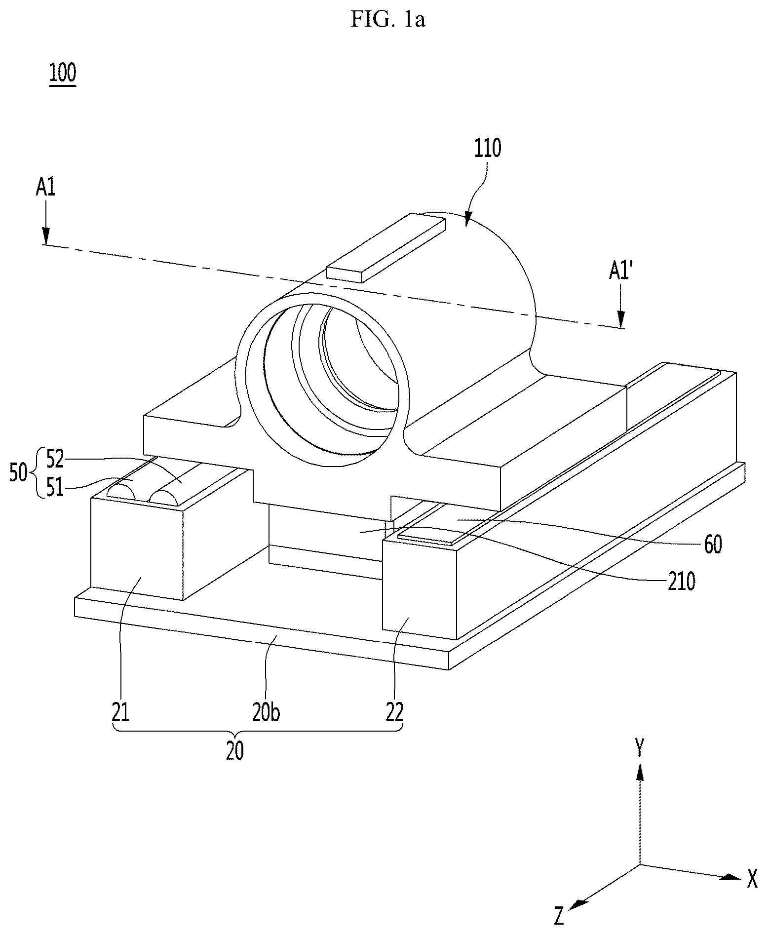 Patent US12345948 Figure 1 – Camera actuator and camera module including the same