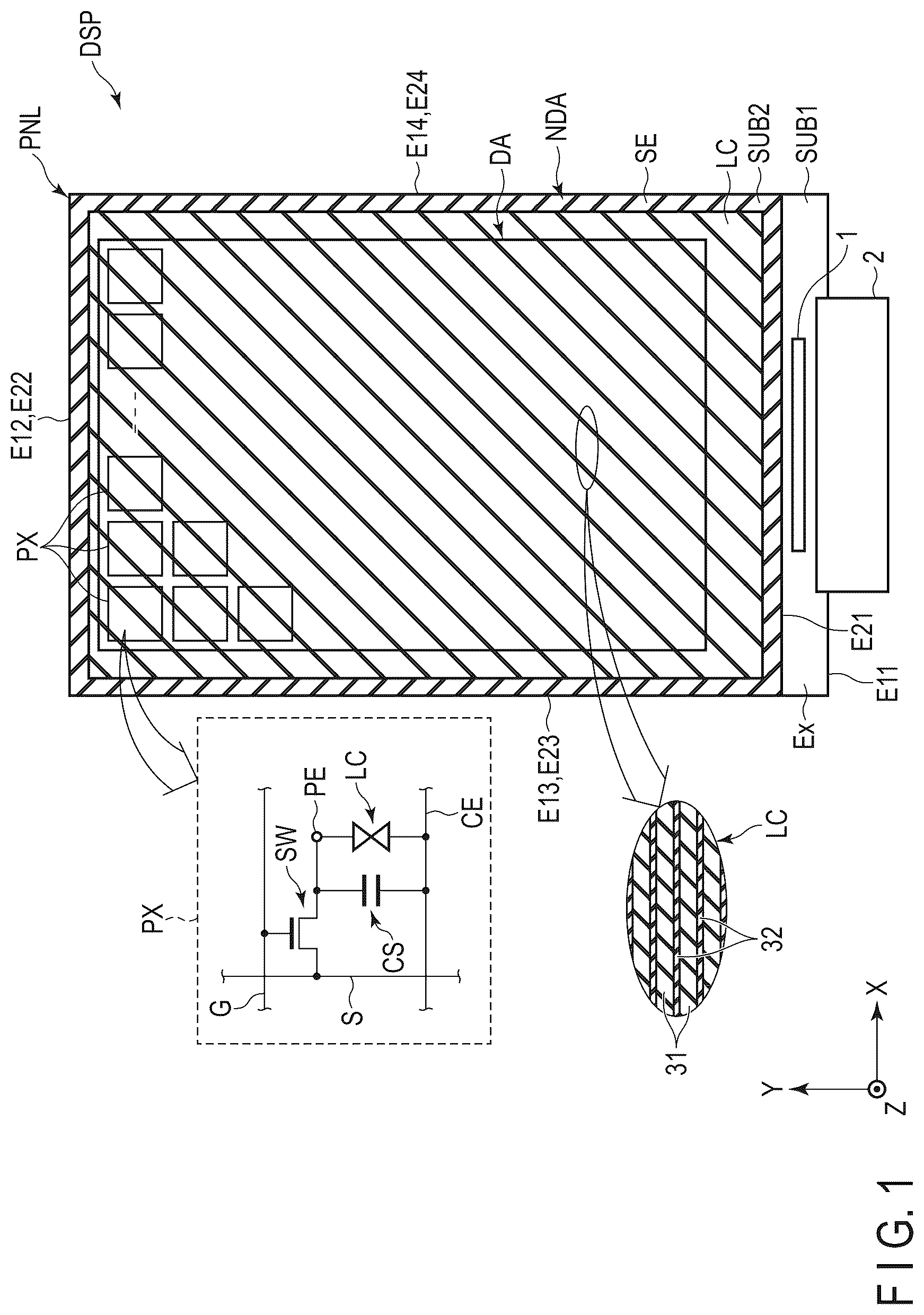 Patent US12345982 — Display device — Figure 1