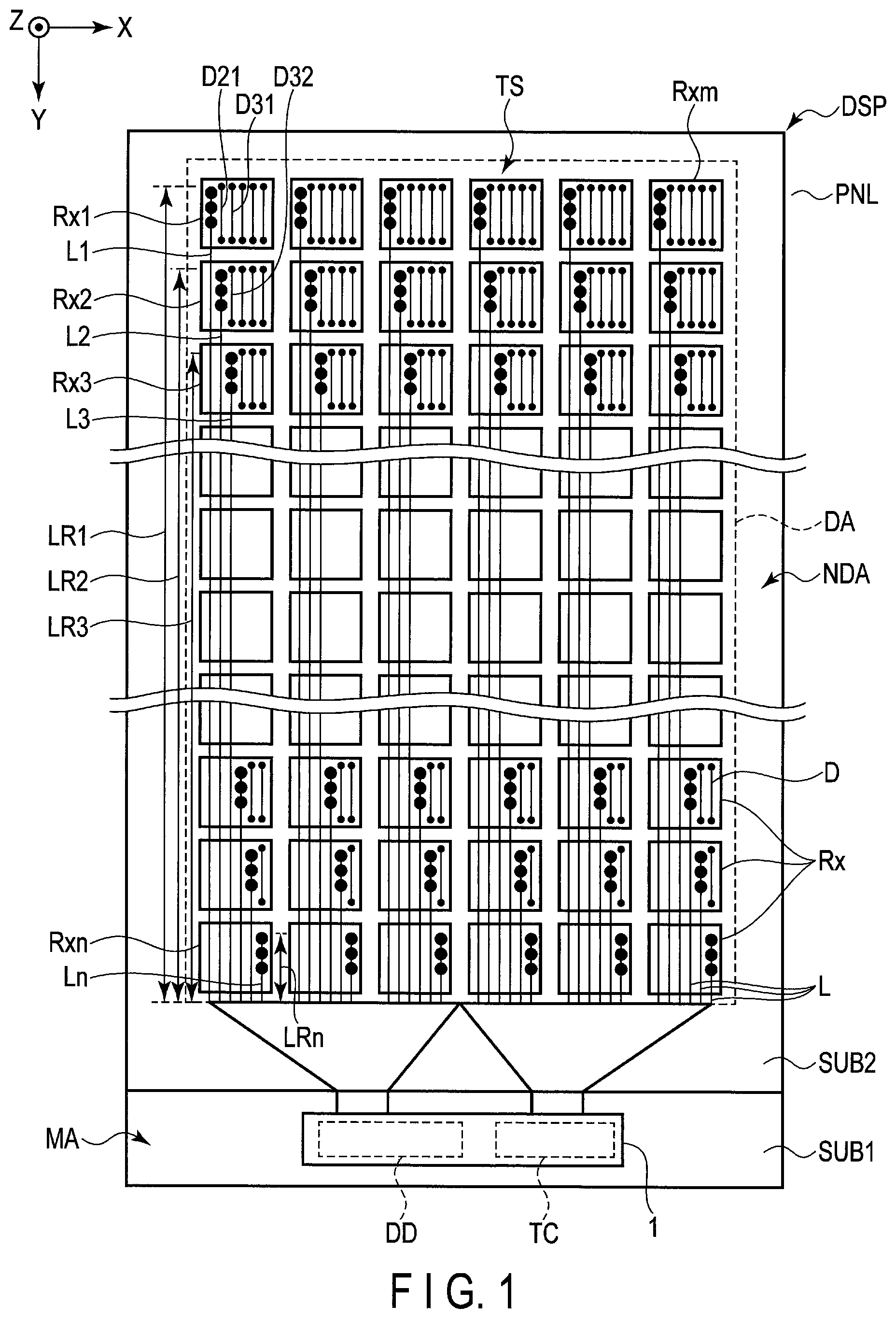 Patent US12345988 — Display device — Figure 1