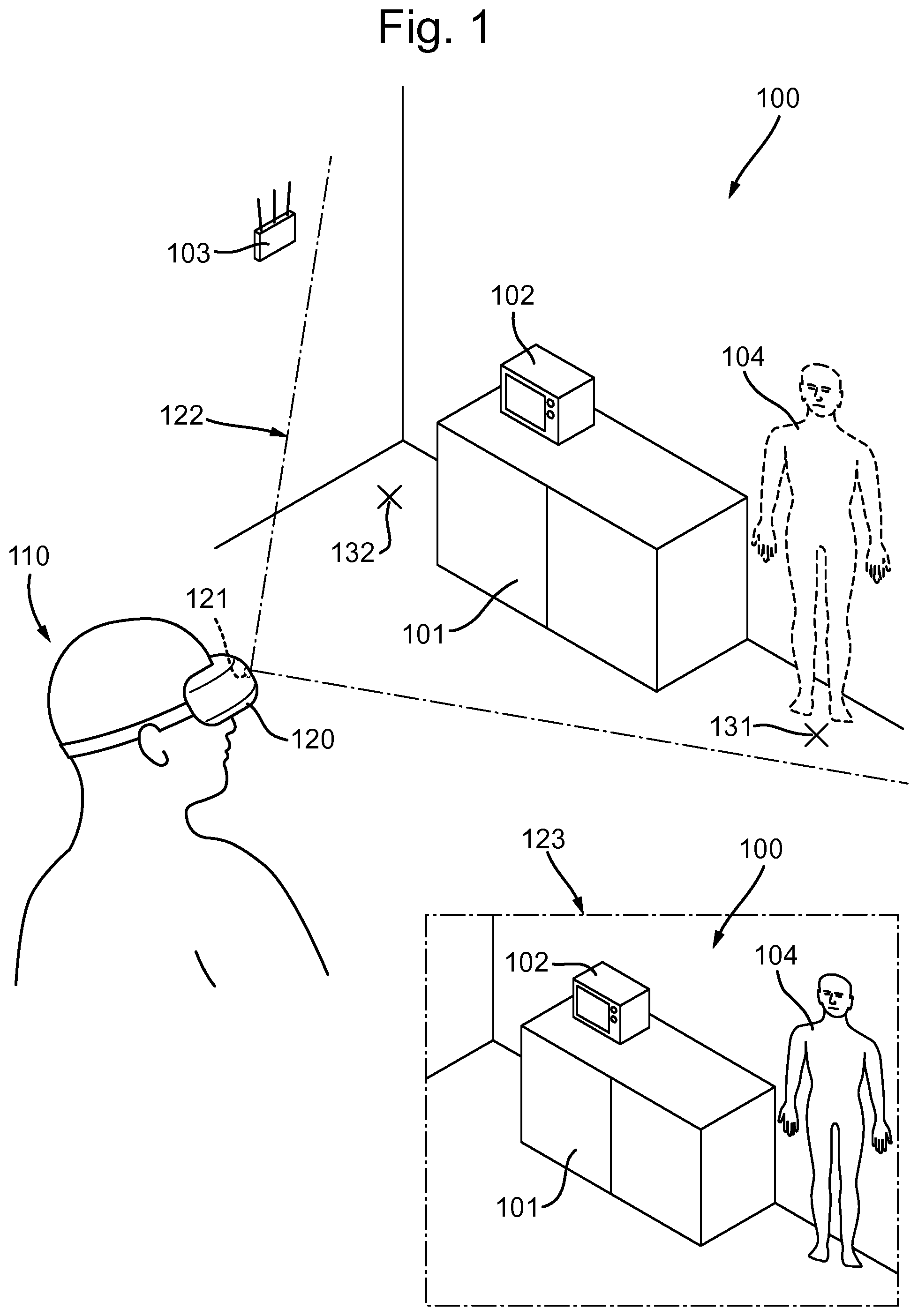 Patent US12347037 — Supporting an augmented-reality software application — Figure 1