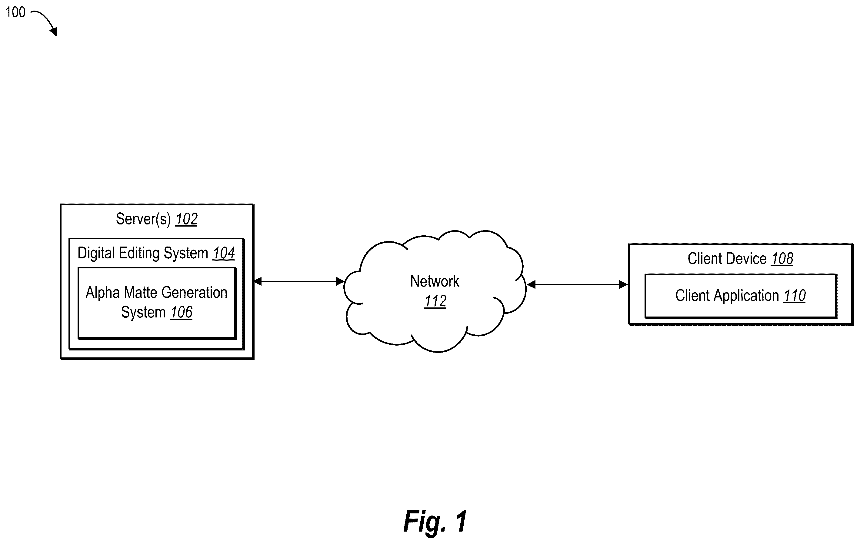 Patent US12347116 — Generating alpha mattes utilizing deep learning — Figure 1
