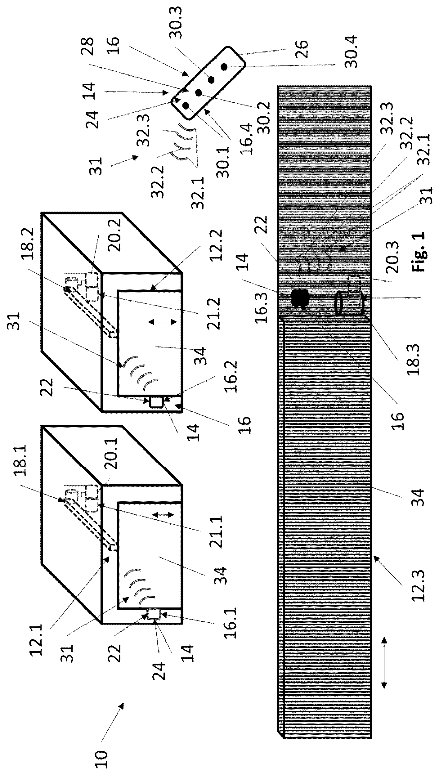 Patent US12347252 — Method for remotely operating an automatic building or enclosure closure, radio remote control transmitter therefor, building or enclosure closure system, and computer program — Figure 1