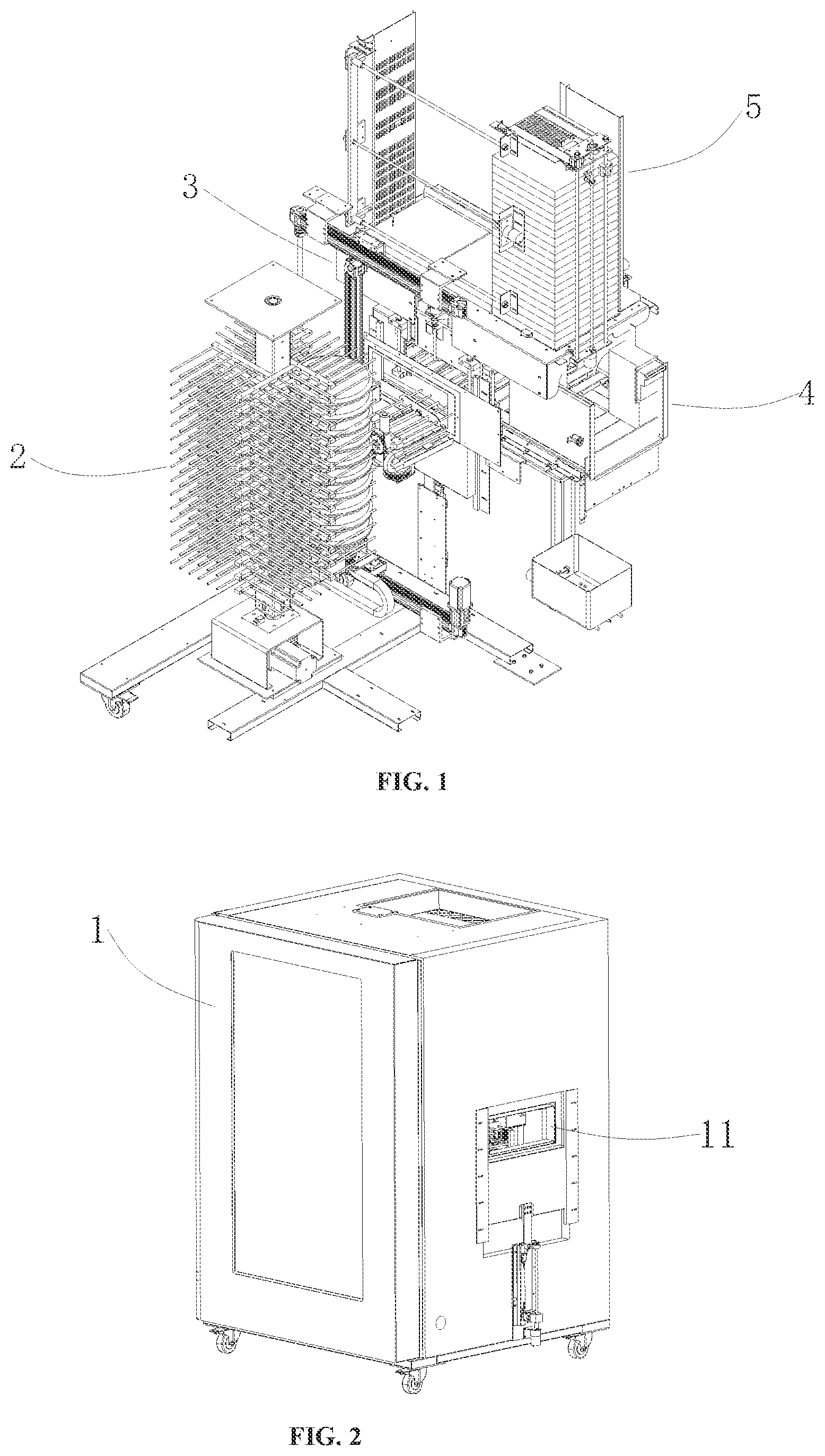 Patent US12347261 Figure 1 – Conveying device, pizza vending machine, and automatic pizza selling system