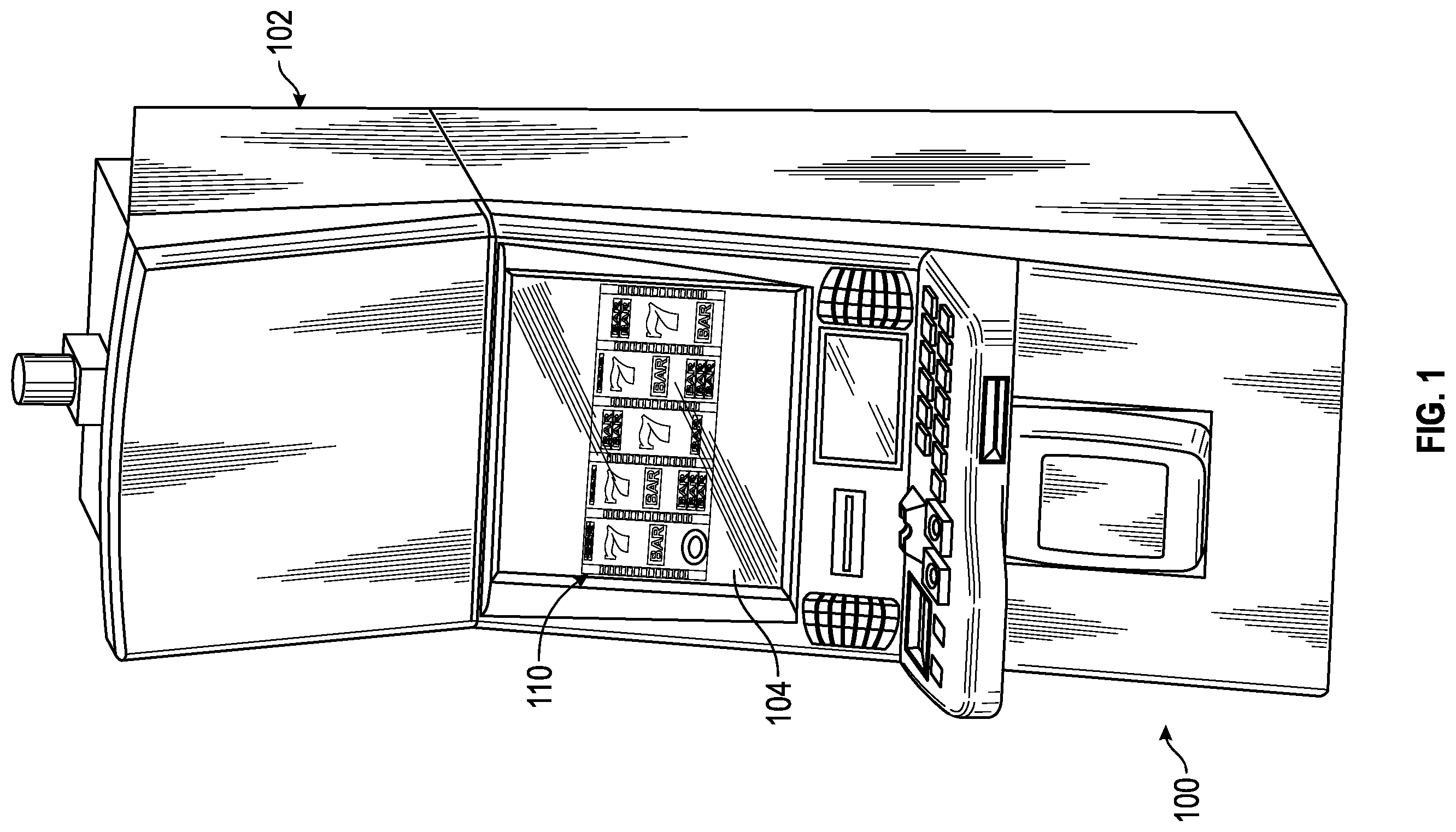 Patent US12347280 — Gaming system having a reel assembly with winning symbol combination indicating reel dividers — Figure 1